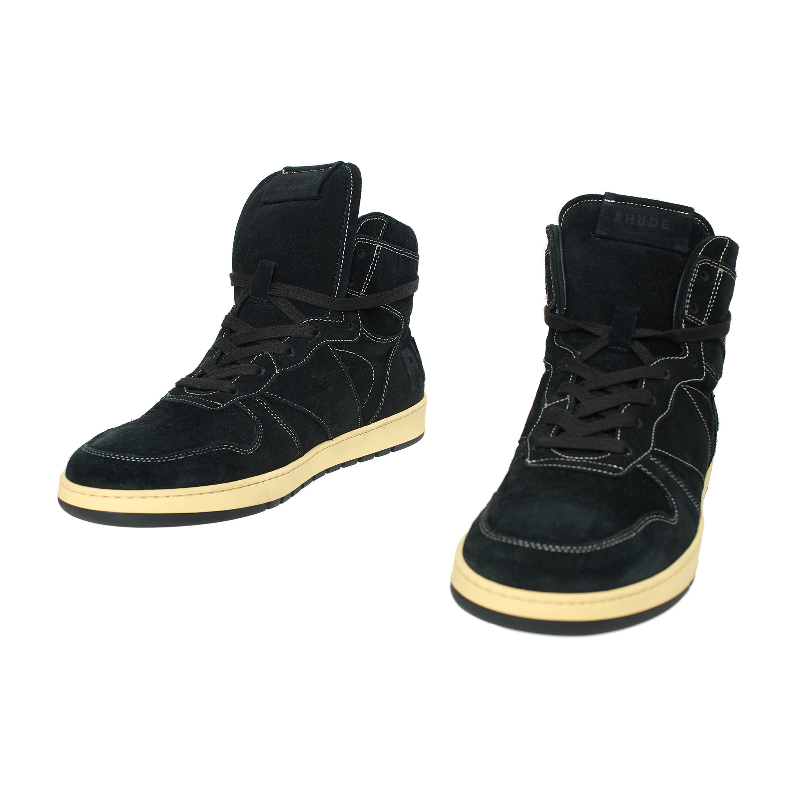【関税込み】Rhude ブラック＆ホワイト Cabriolets スニーカー Black & White Cabriolets Sneakers by Rhude on Sale