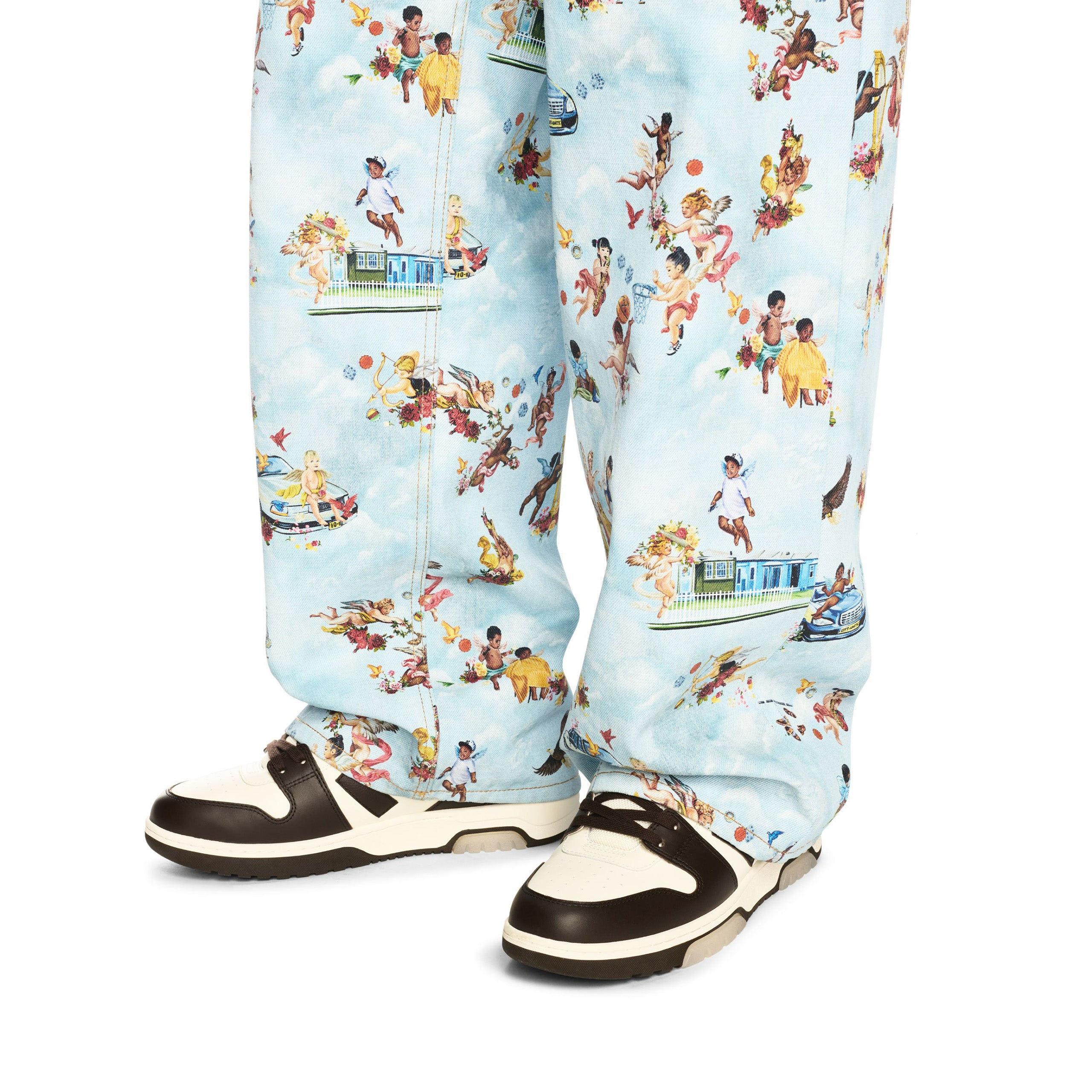 Off-white Fresco-print Jeans In Blue