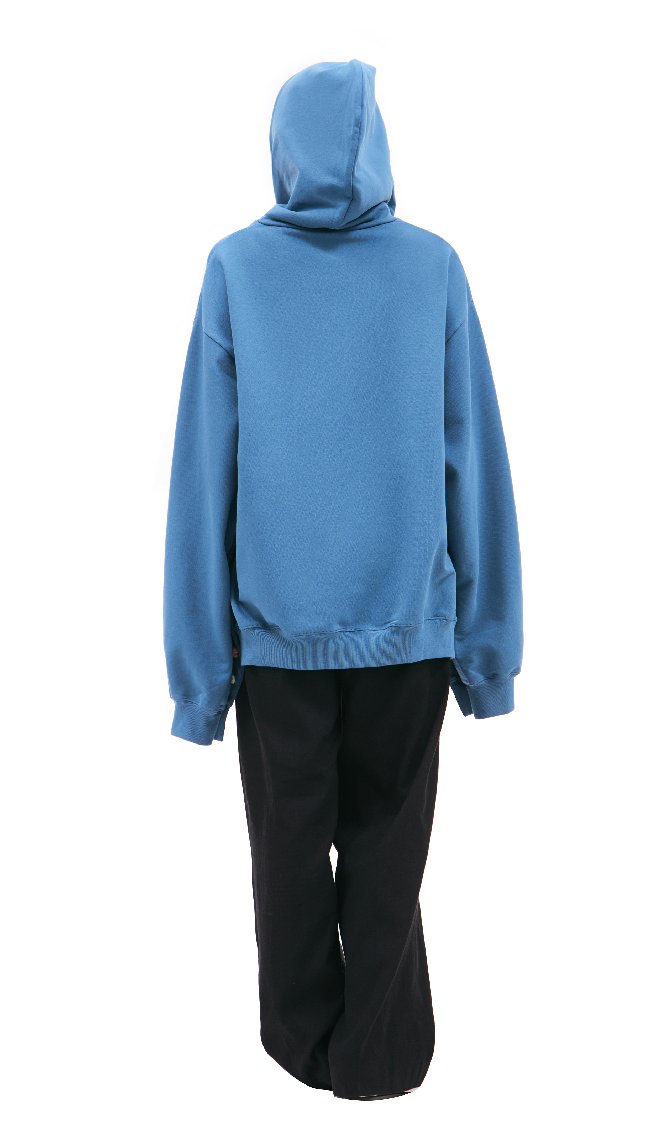 Buy Marni women navy blue cotton hoodie with side zips for