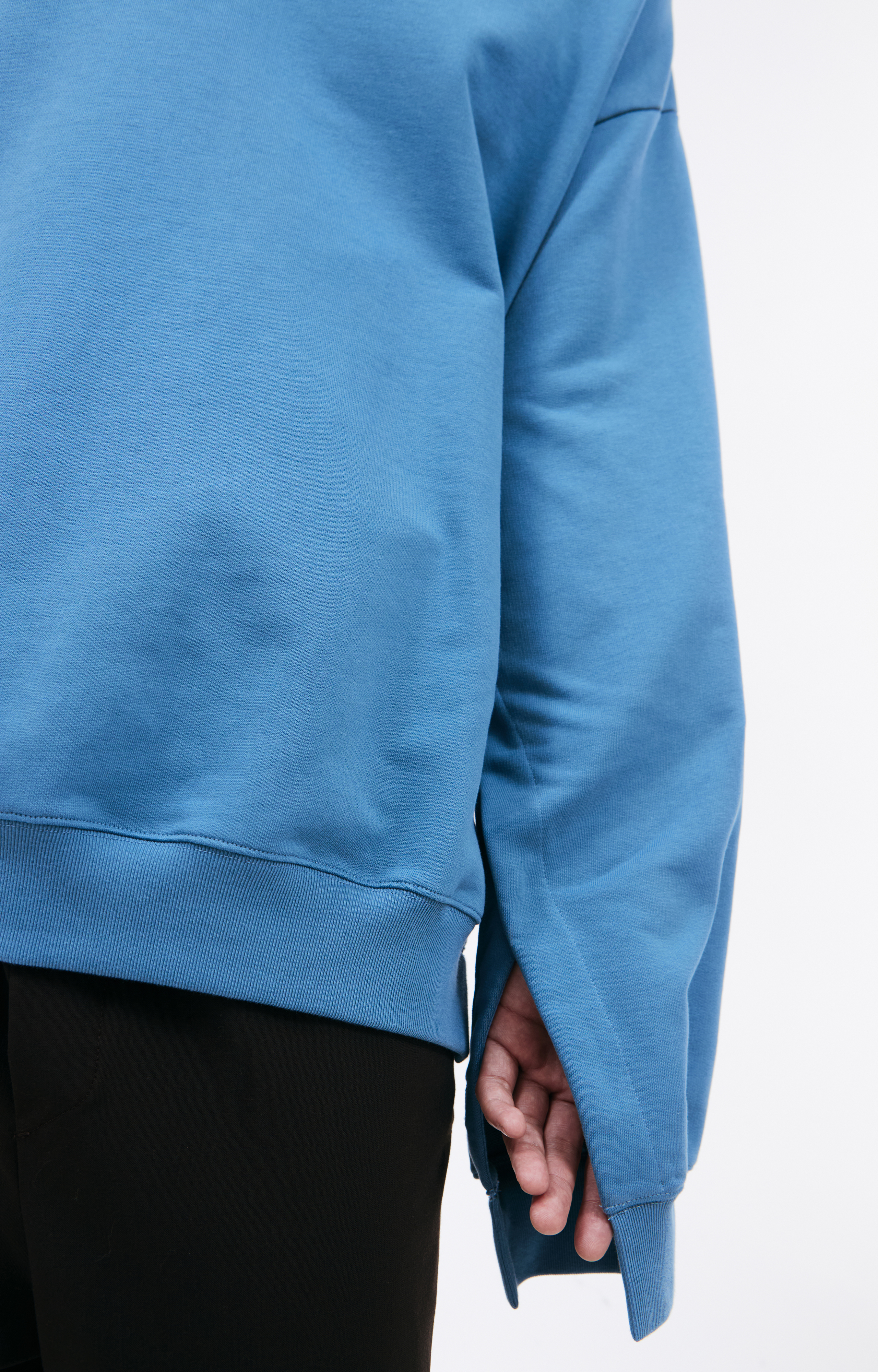 Buy Marni men navy blue cotton hoodie with side zips for