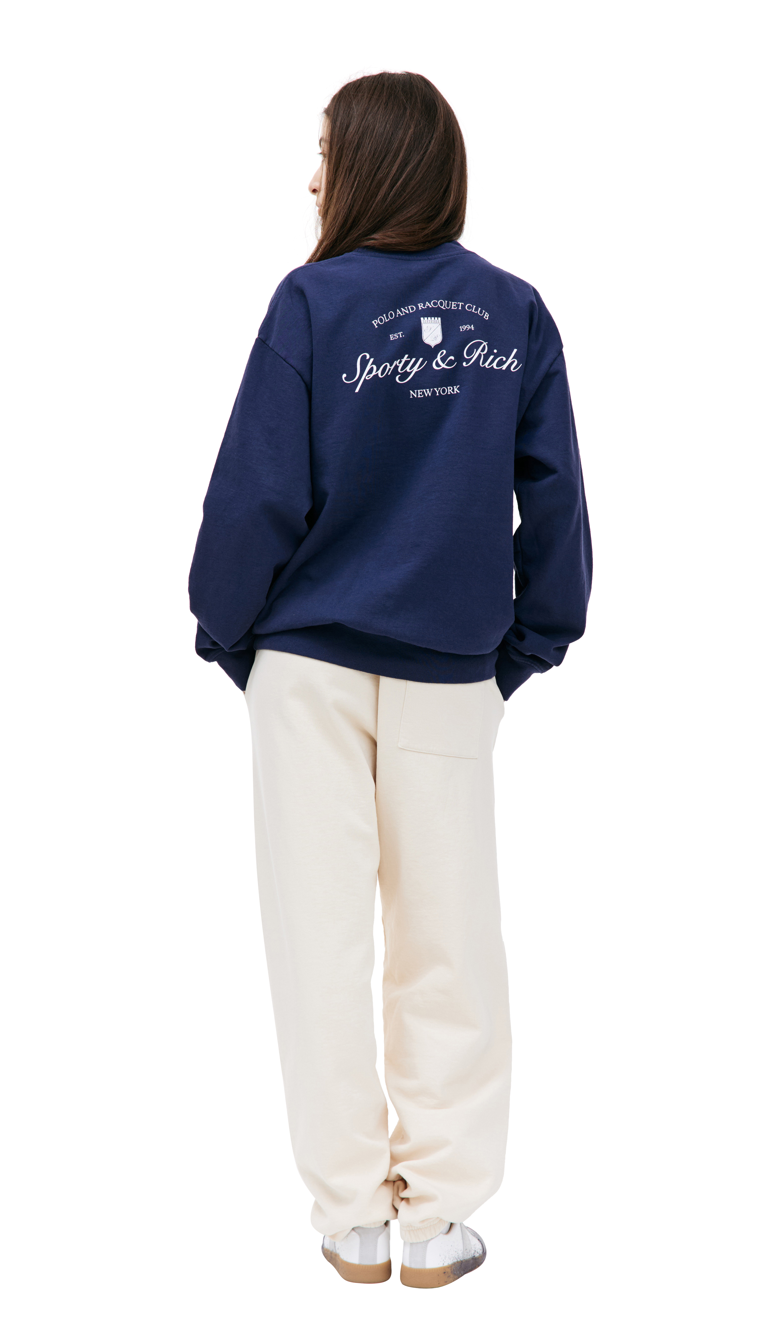 スウェット・トレーナー Sporty & Rich Syracuse Crewneck Man to Man Off White CRAW233 Sporty & Rich Syracuse Crew Sweat in Off White Sporty & Rich