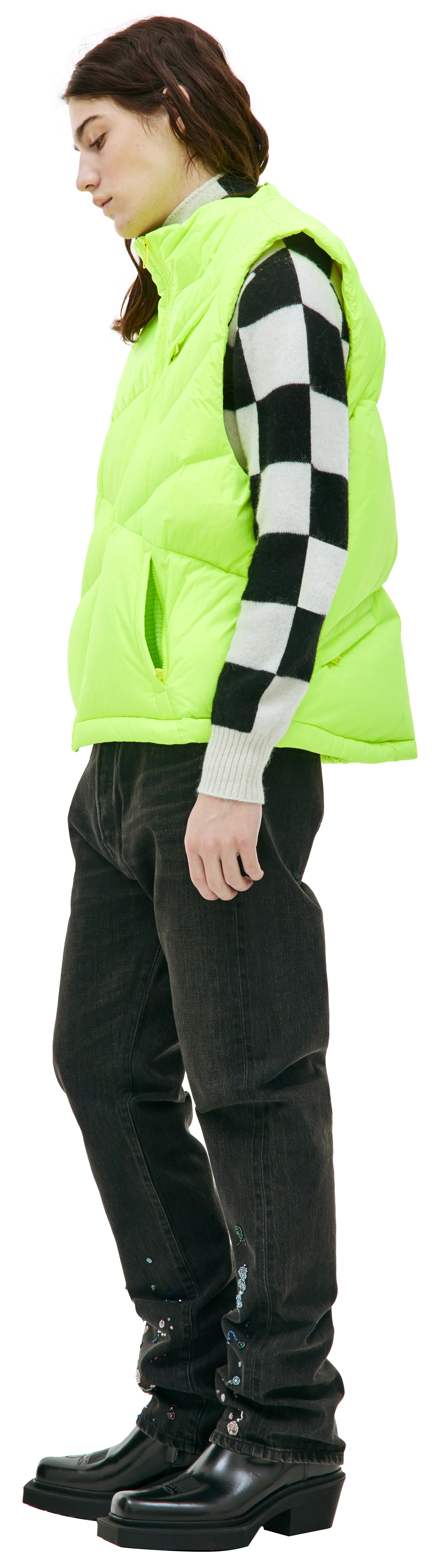 Buy Undercover men yellow quilted nylon vest for €1,565 online on