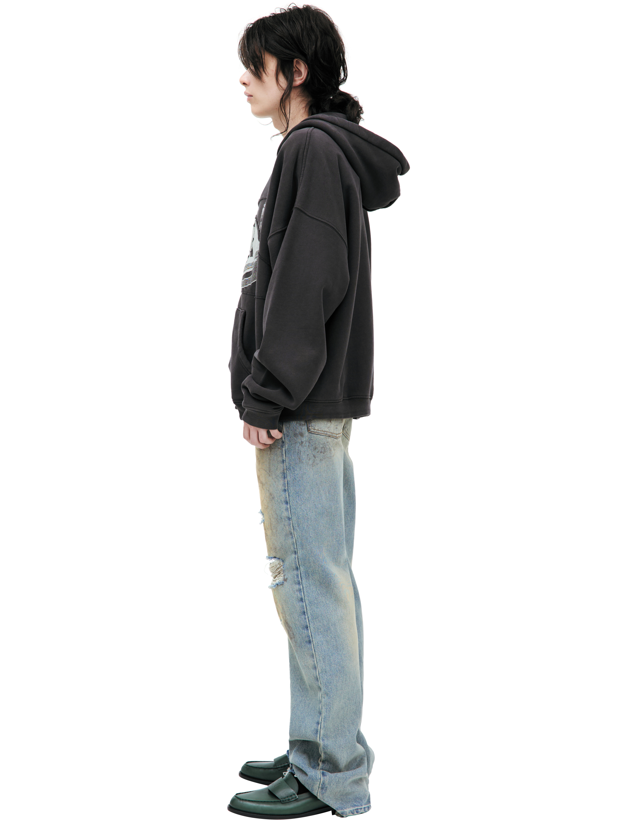 Enfants Riches Deprimes Holy Bible Assemblage Printed Cotton-jersey Zip-up Hoodie In Black