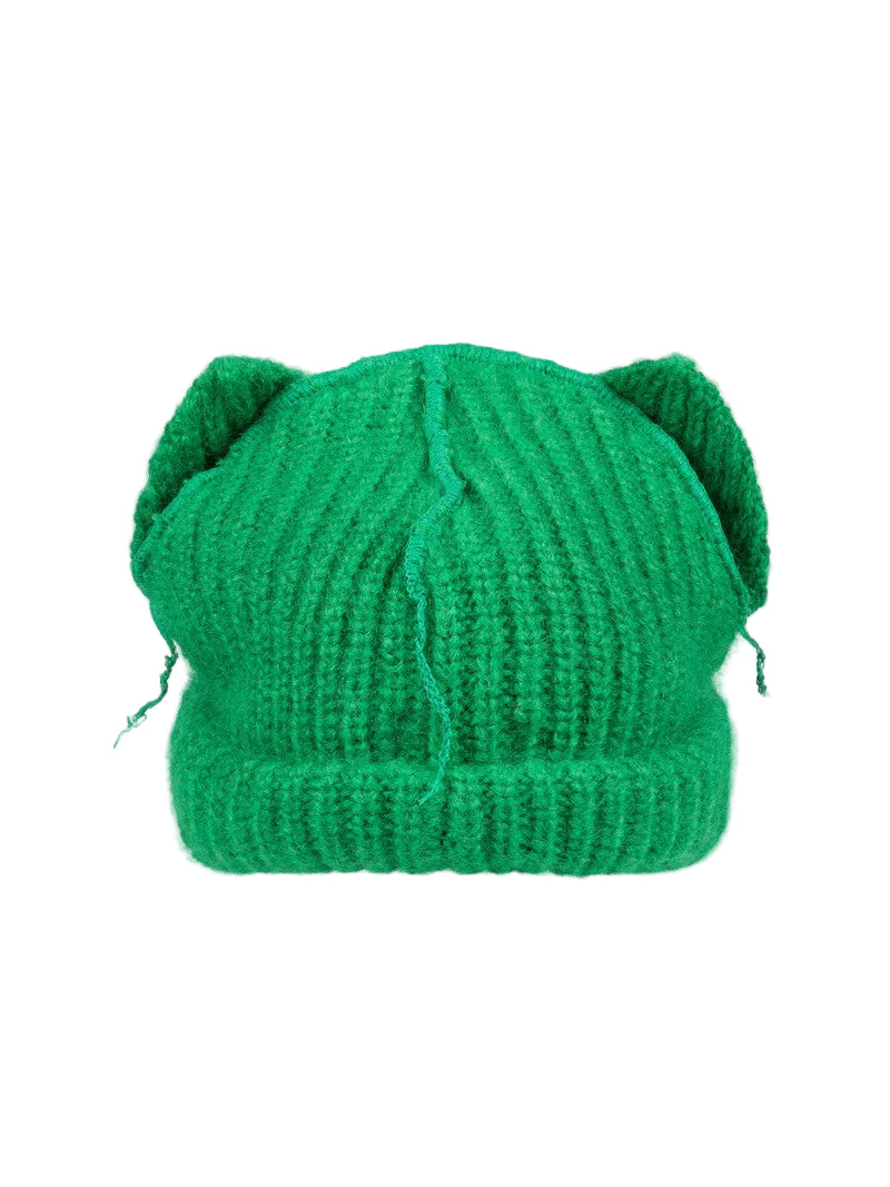 Charles Jeffrey Loverboy Mohair Chunky Ears Beanie In Green