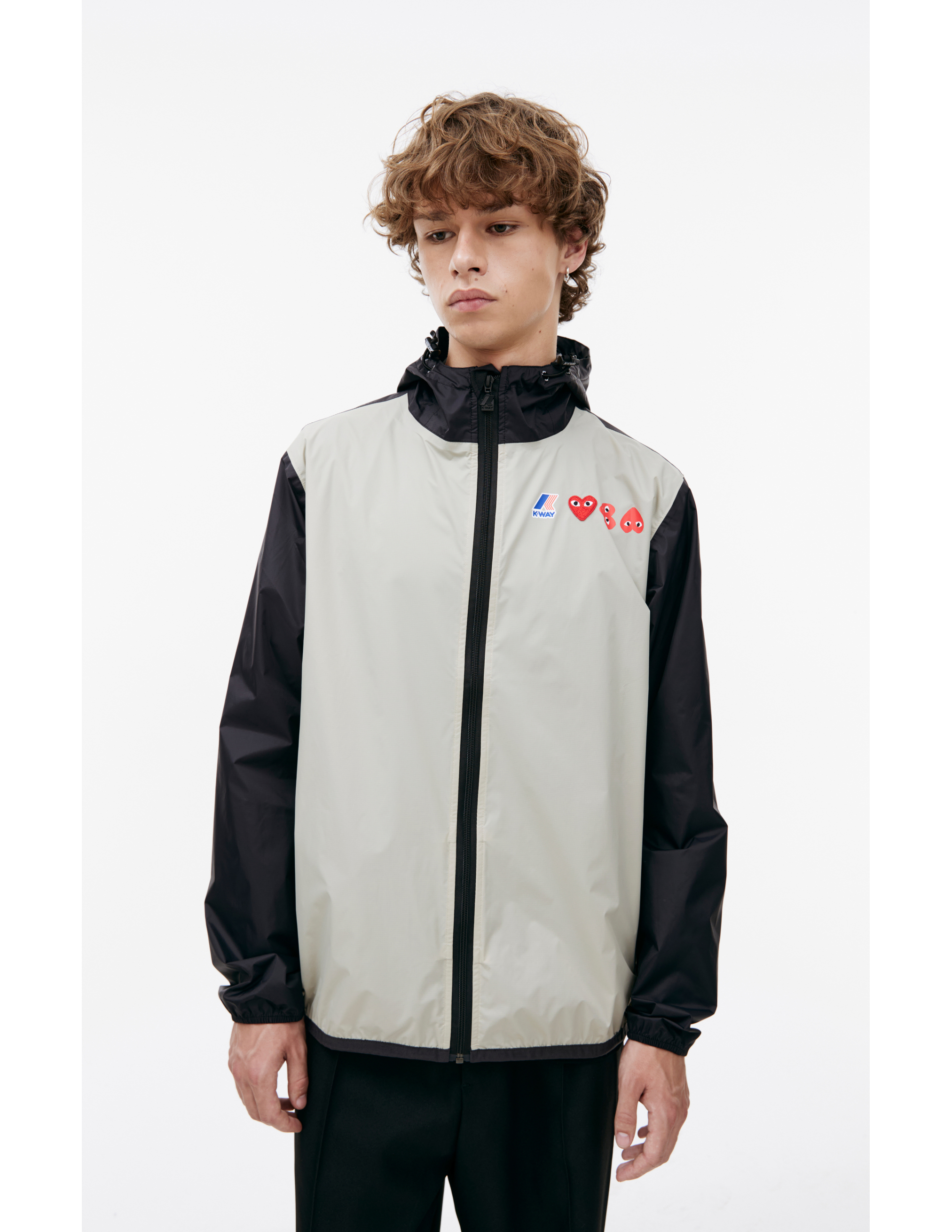 Buy Comme des Garcons women beige x k-way logo jacket for $196