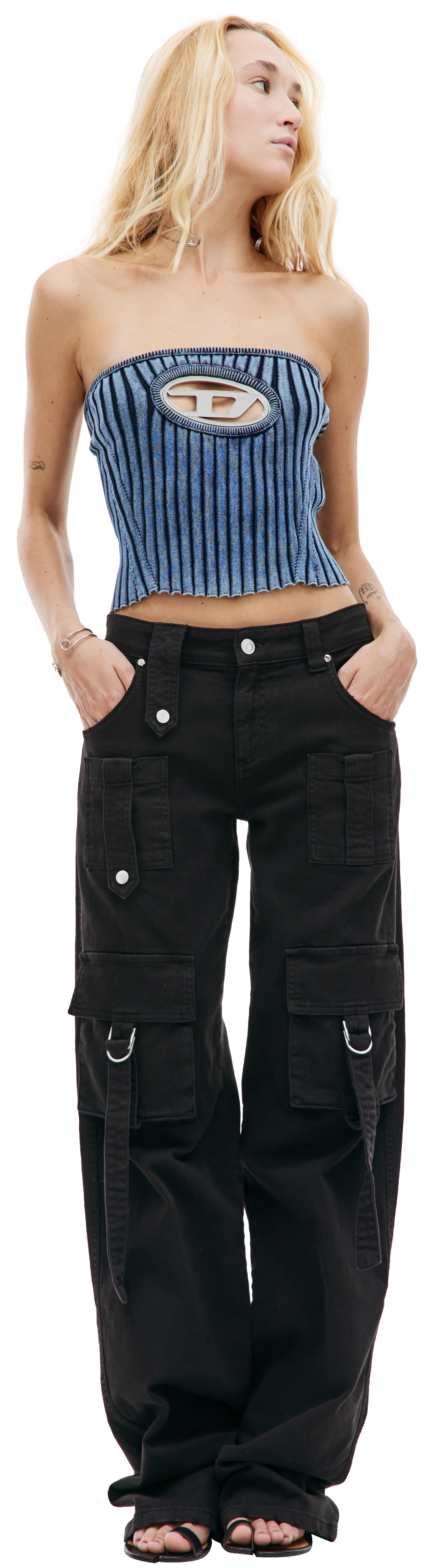 Buy Diesel women blue m-clarksville tube top for £123 online
