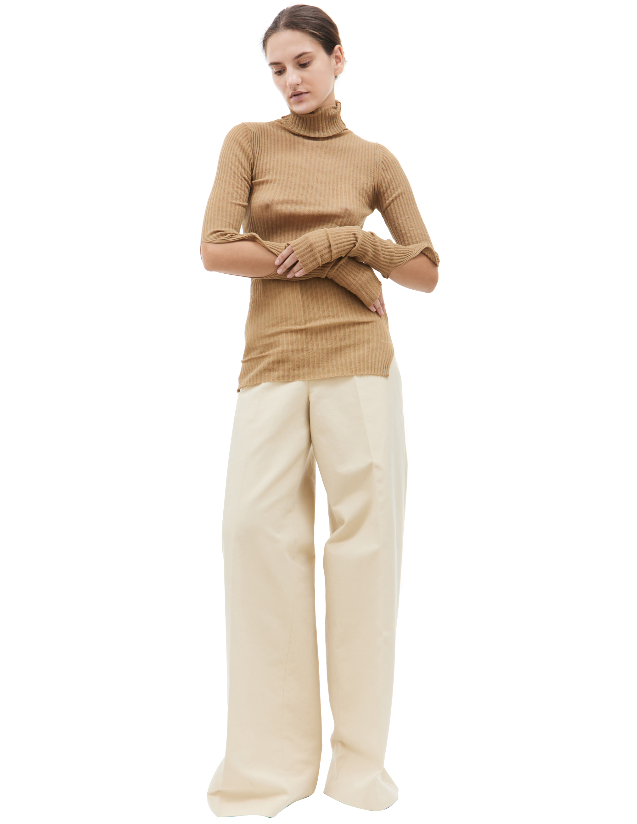 Shop Quira Beige Turtleneck