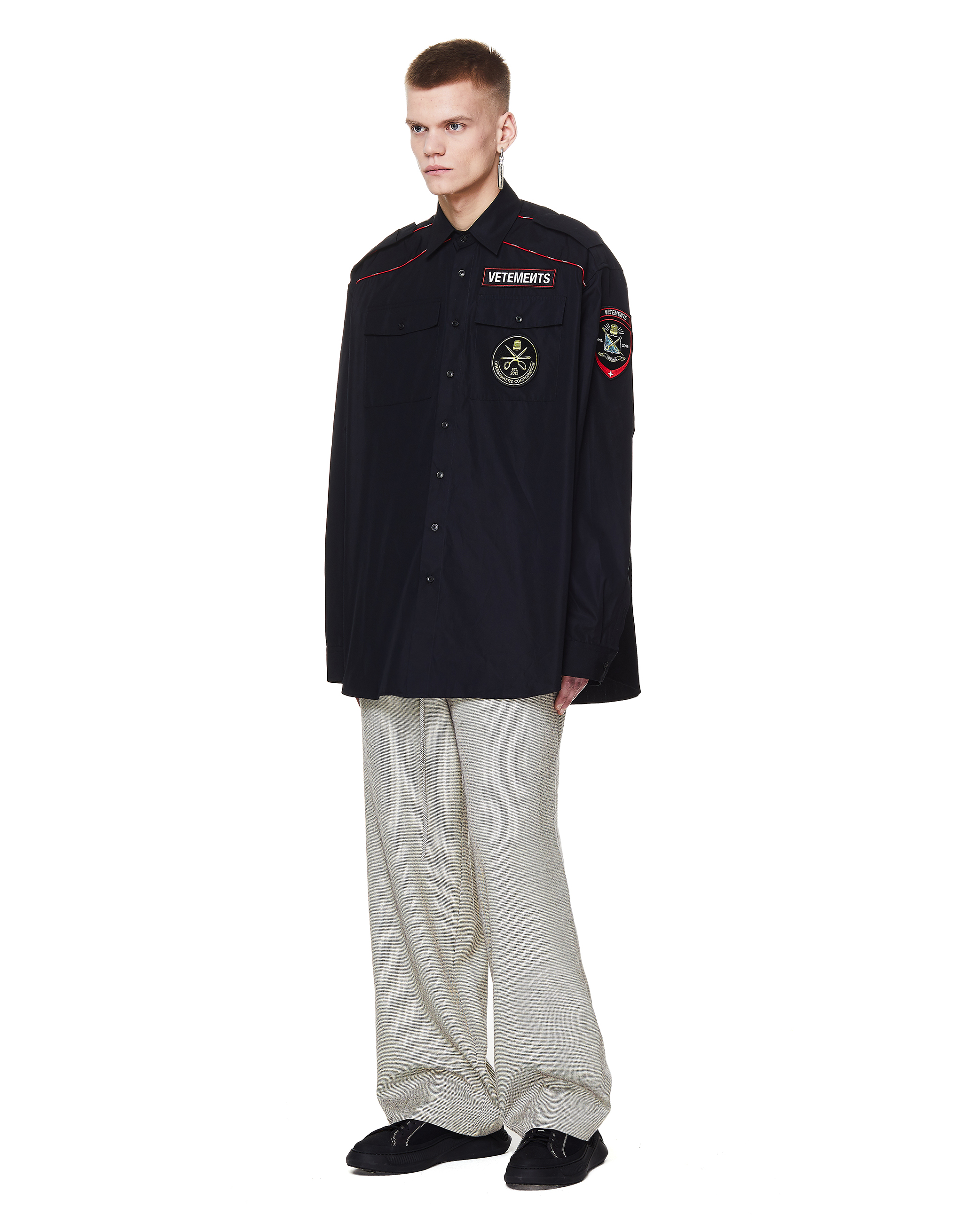 Buy VETEMENTS men black cotton for rent shirt for $1,140 online on