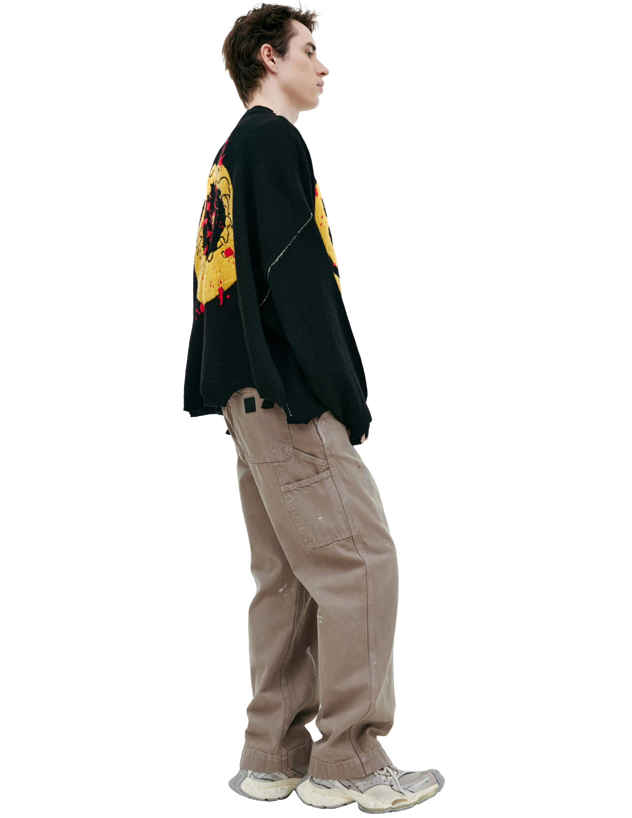 Saint Mxxxxxx Embroidered Knit Sweater In Black