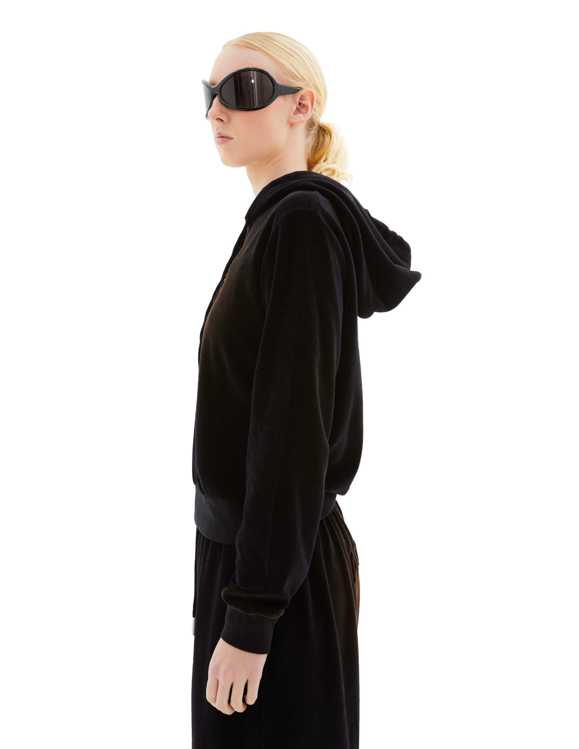 Acne Studios Cropped Hoodie With Logo In Black