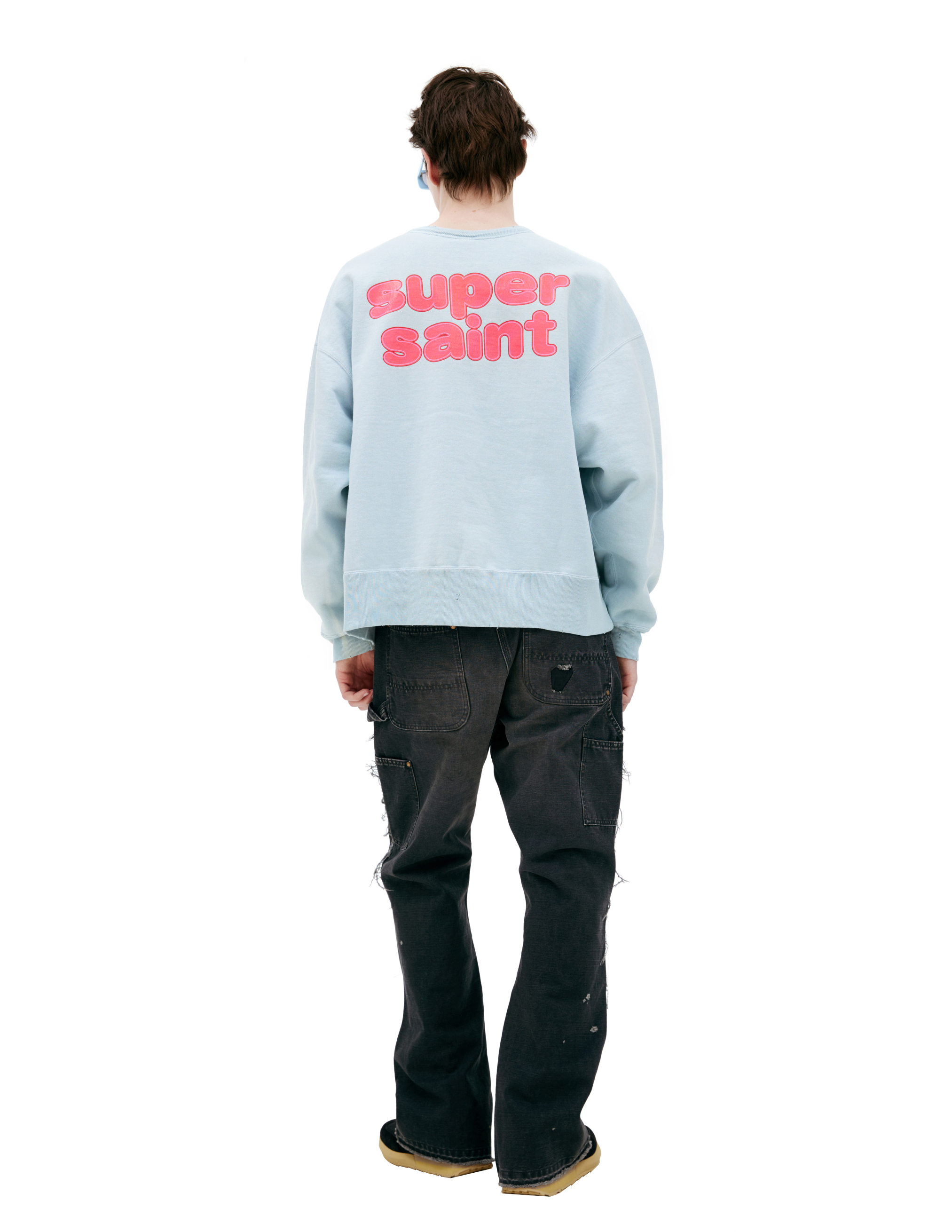 Saint Mxxxxxx 'hard' Print Sweatshirt In Blue