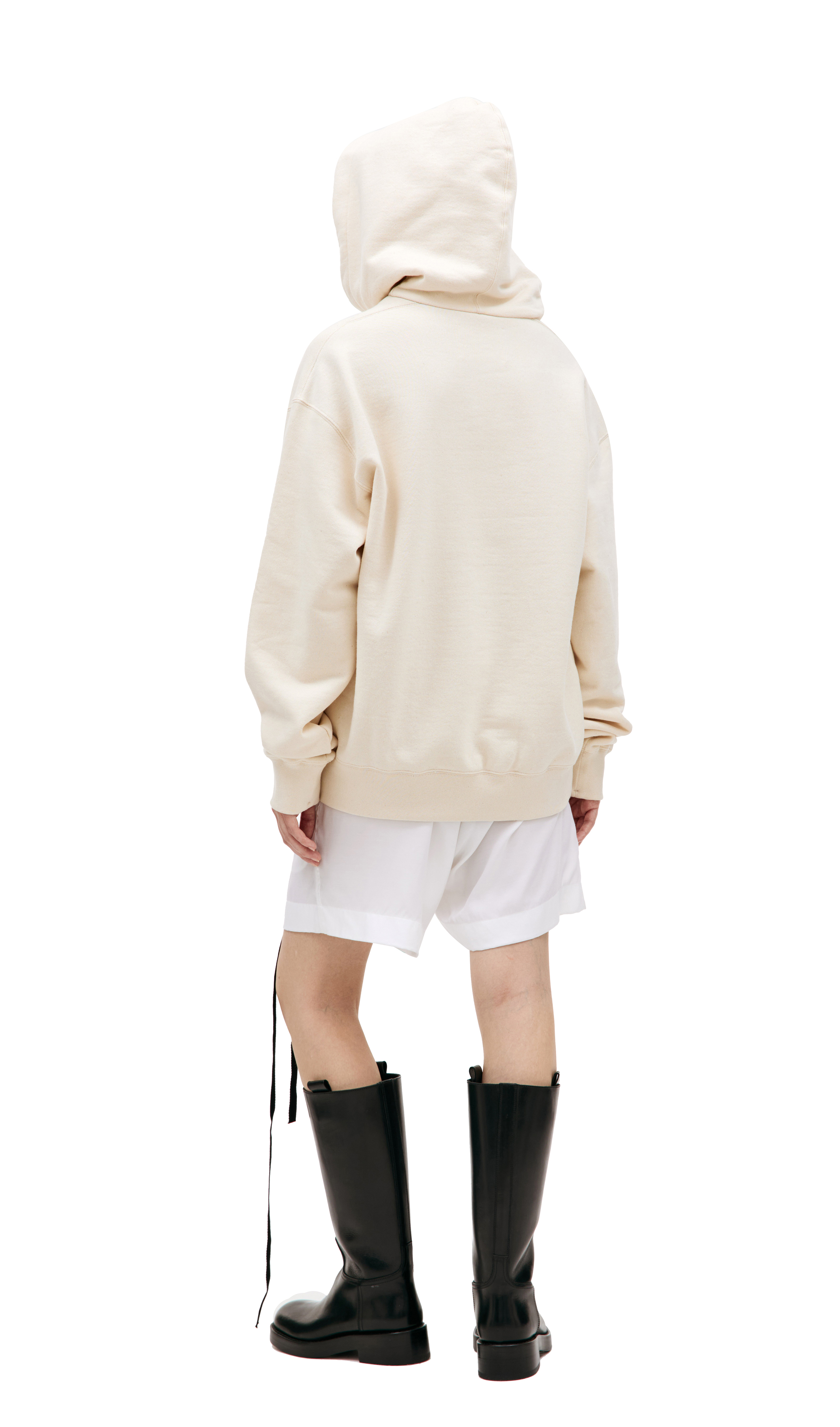 Buy Jil Sander women beige oversized logo hoodie for €615