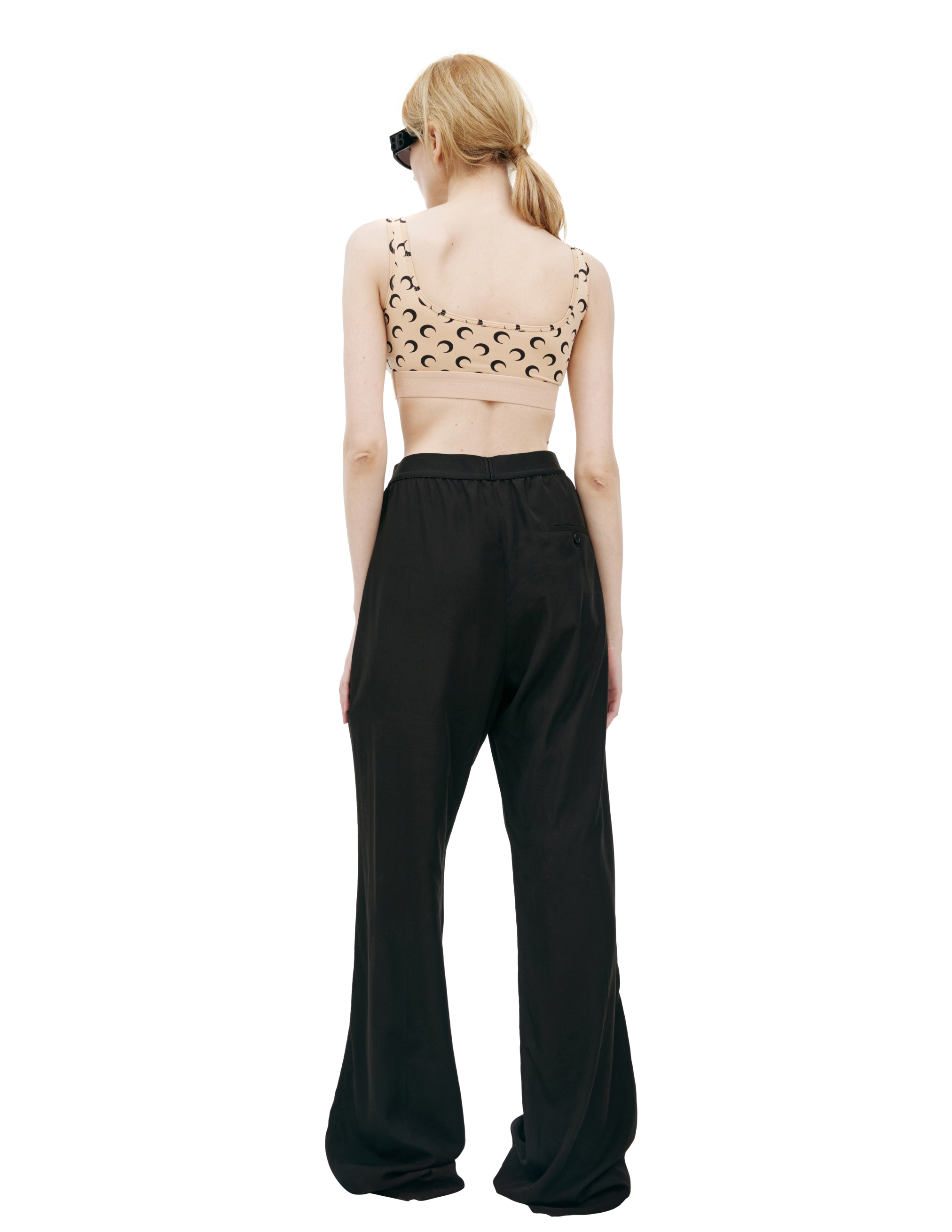 Marine Serre Moon All Over Logo Bra In Beige