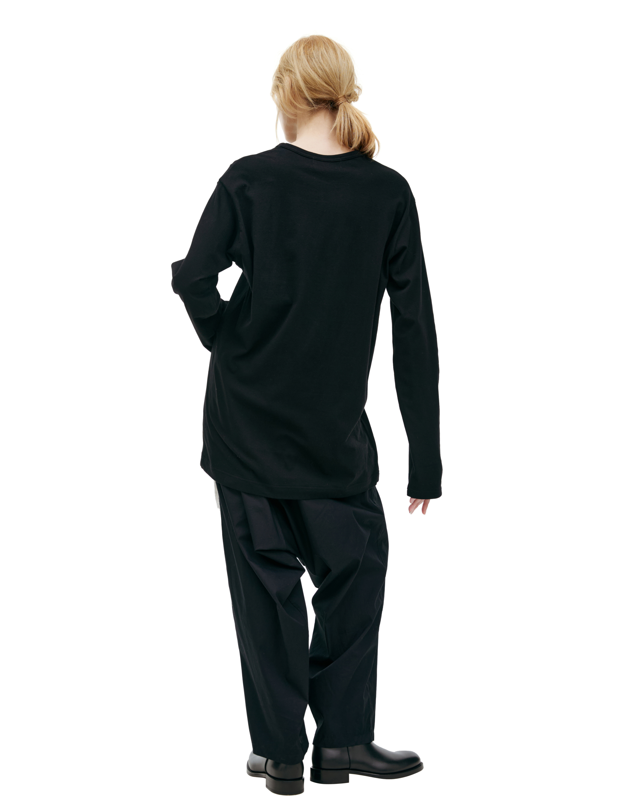 Yohji Yamamoto Black Printed Longsleeve In Black