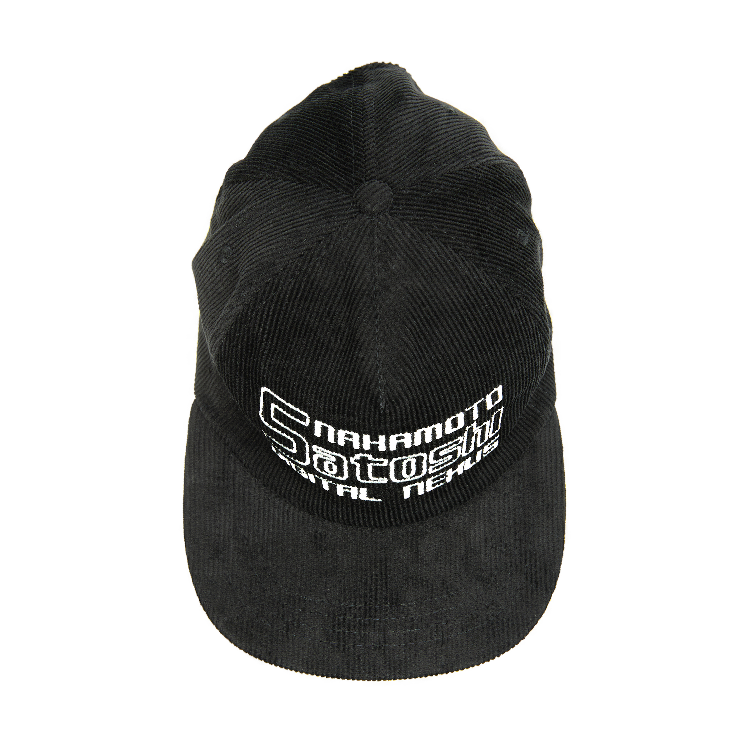 SATOSHI NAKAMOTO EMBROIDERED CORDUROY CAP 