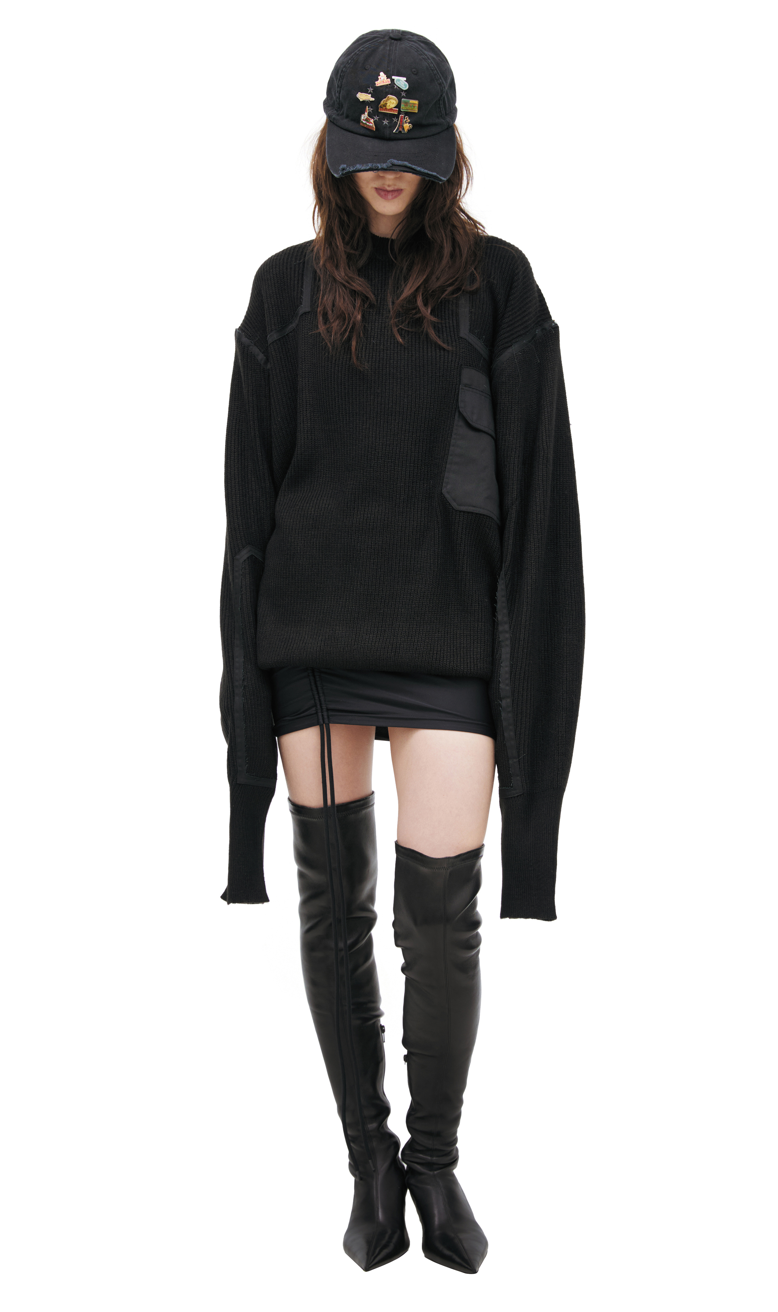 Prototypes Sweater With Contrasting Seams In Black