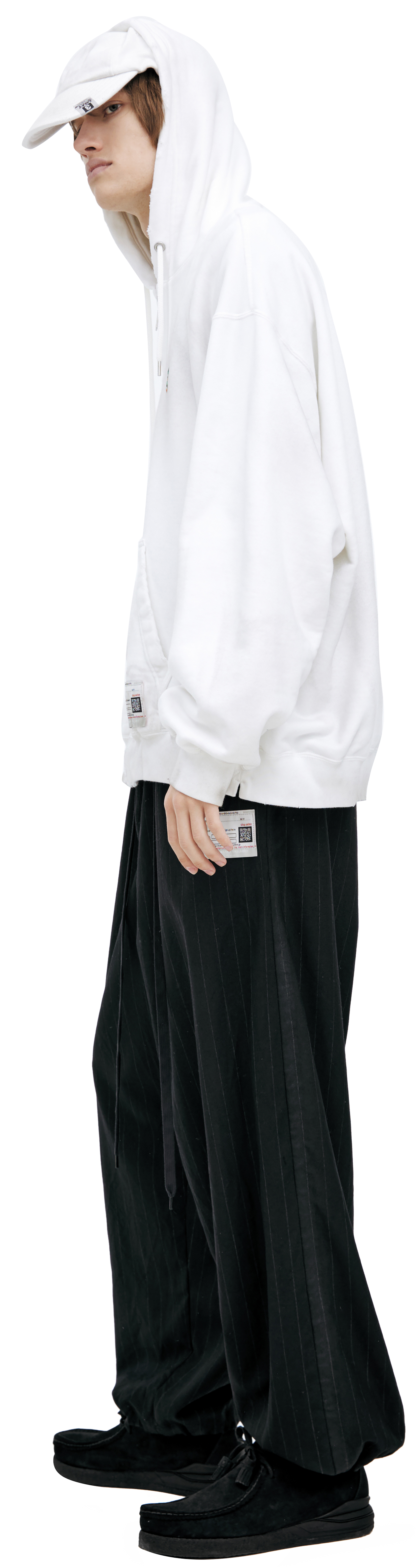 めい326A Maison MIHARA YASUHIRO Bleached Half Zip Hoodie （Black