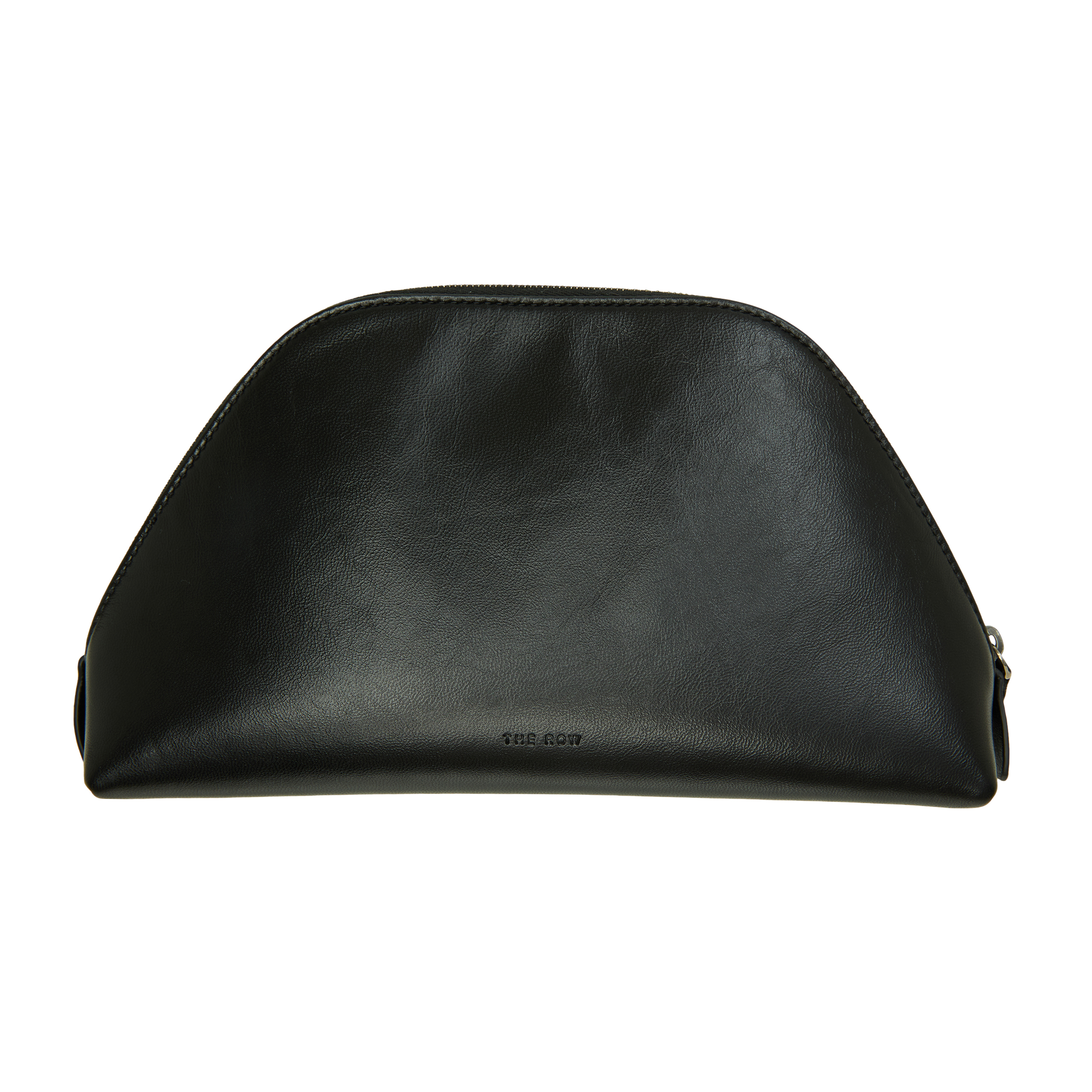 The Row Devon Roche Leather Clutch In Black