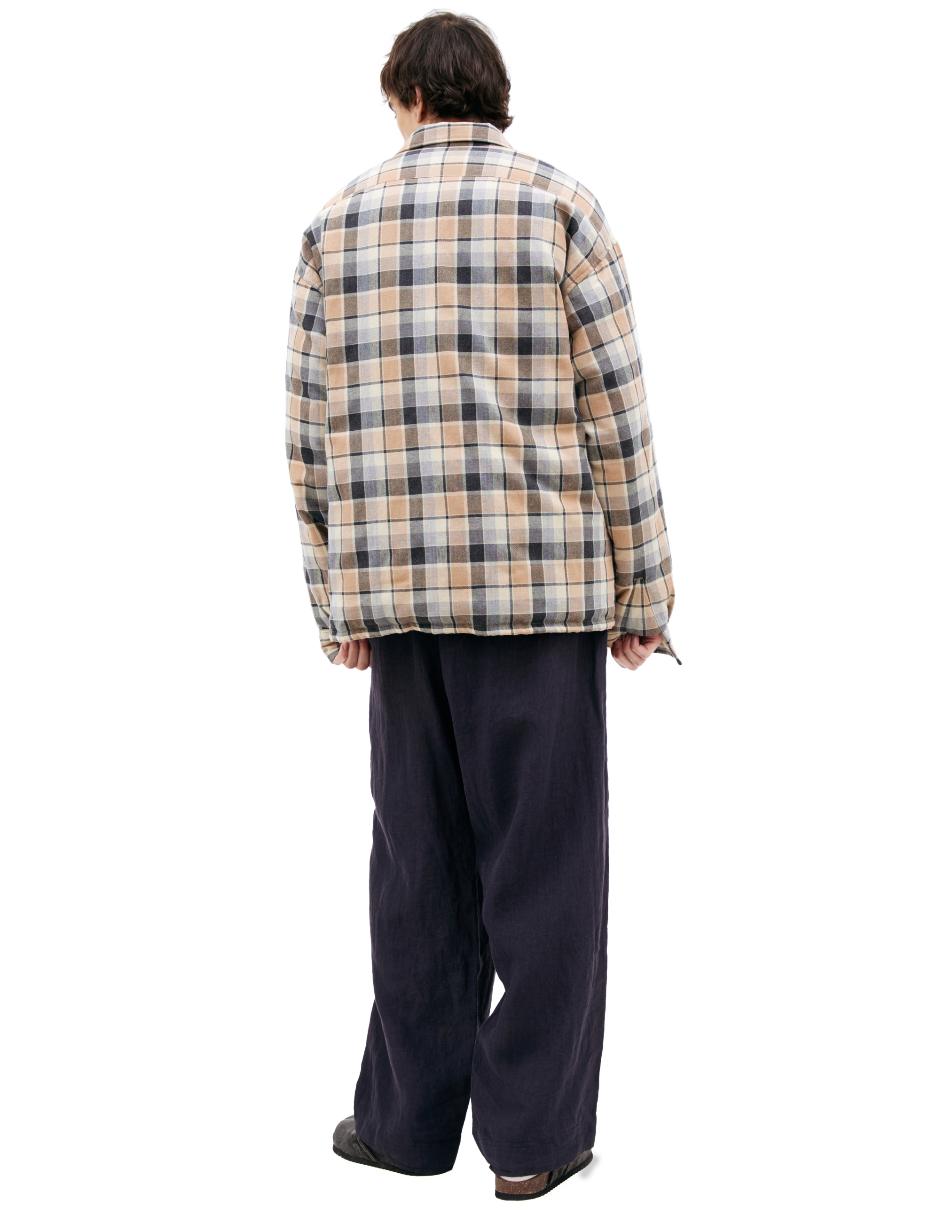 Visvim Beige Plaid Jacket In Animal Print