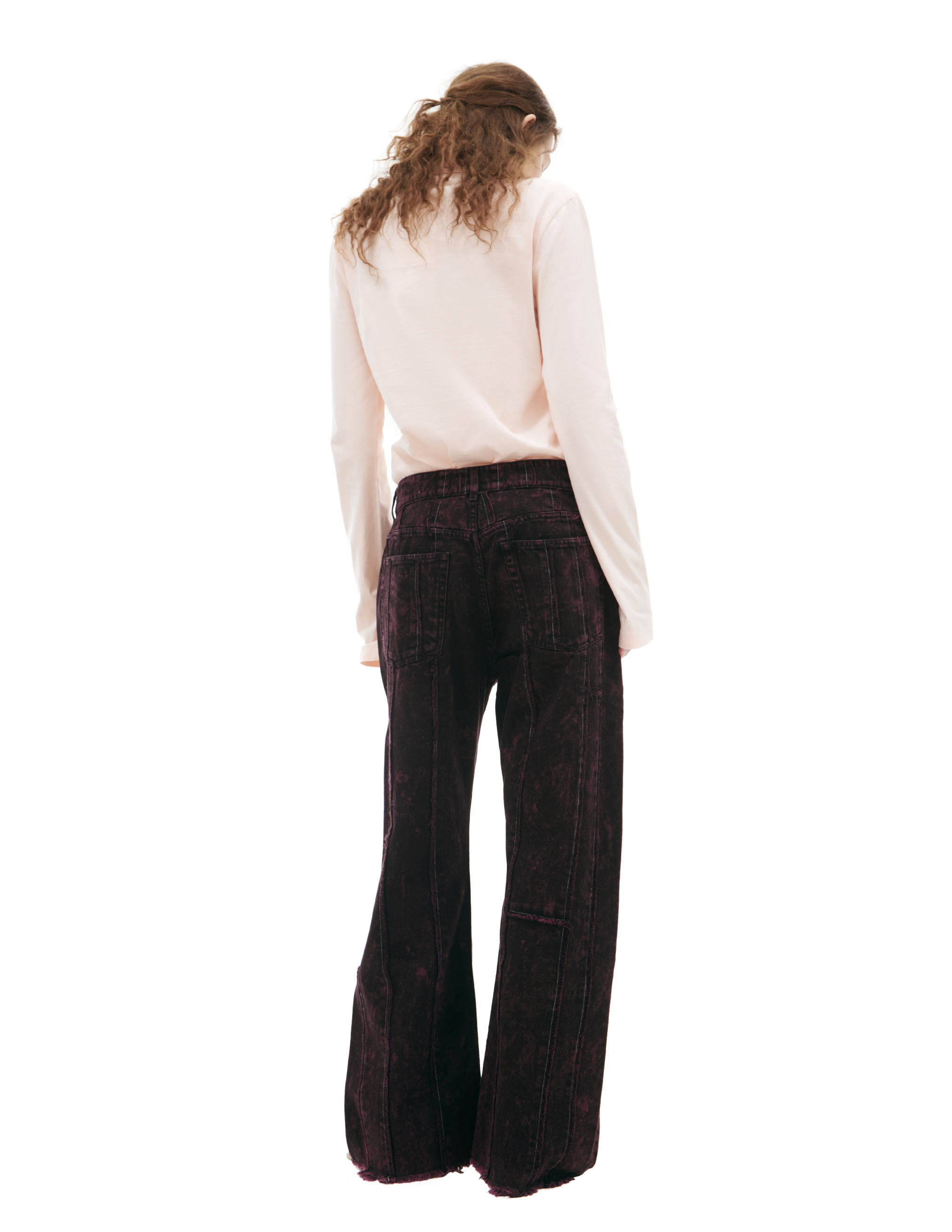 Acne Studios Jeans With Vertical Stitching In Purple