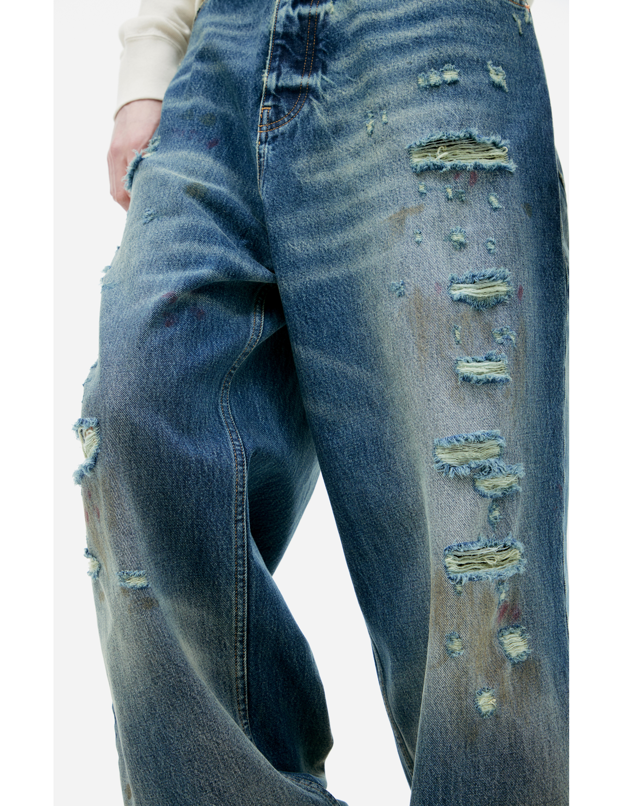 Vetements Blue Ripped Effect Jeans