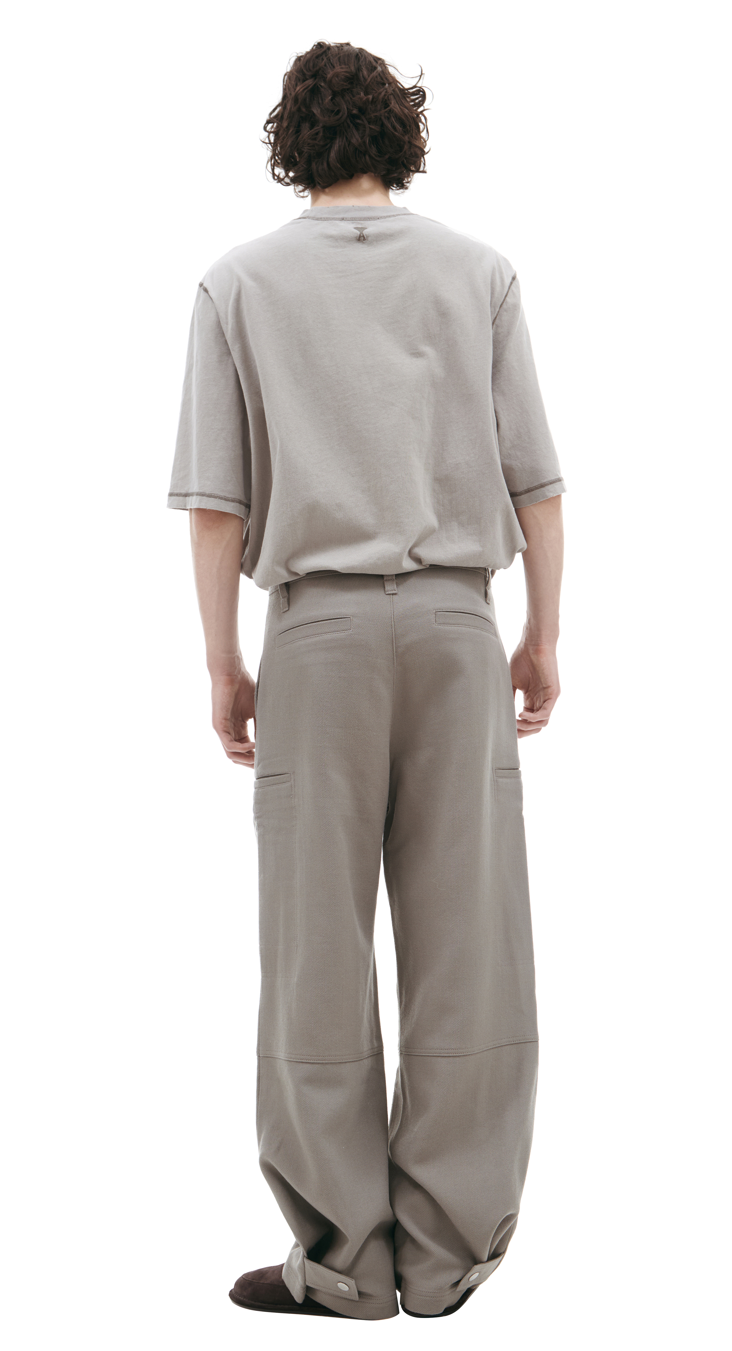 Buy AMI PARIS men grey wool trousers for $368 online on SV77