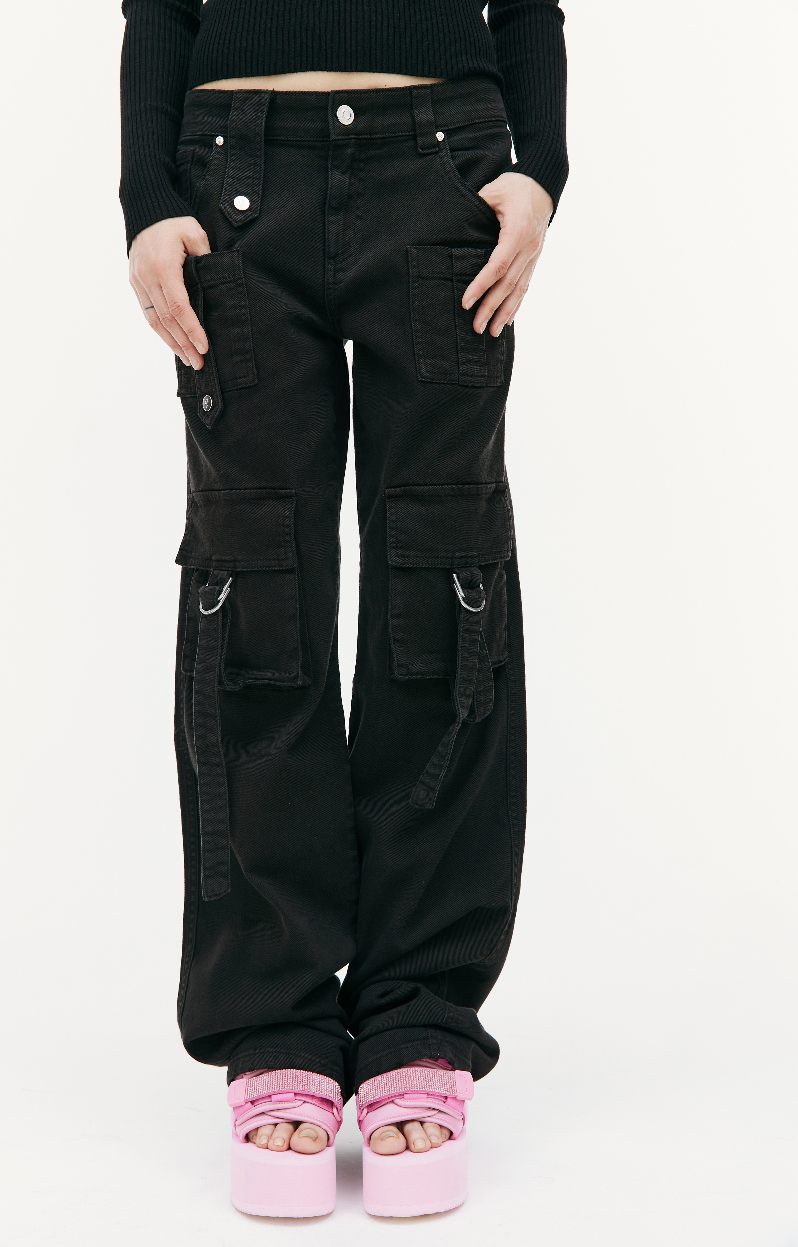パンツ BLUMARINE Woman Pants Black 2P164A N0990 Blumarine Panelled Trousers | Black | FARFETCH