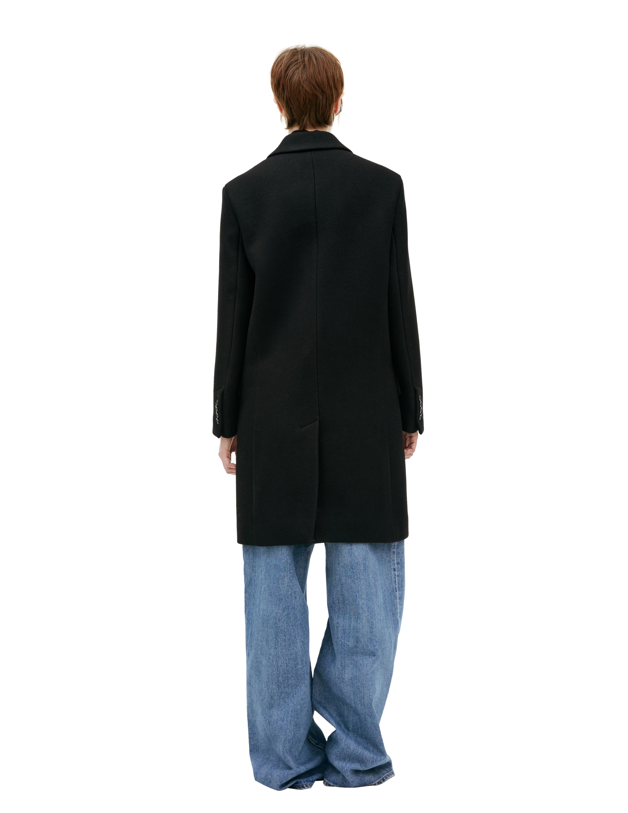 Ami Alexandre Mattiussi Double-breasted Wool Coat In Black