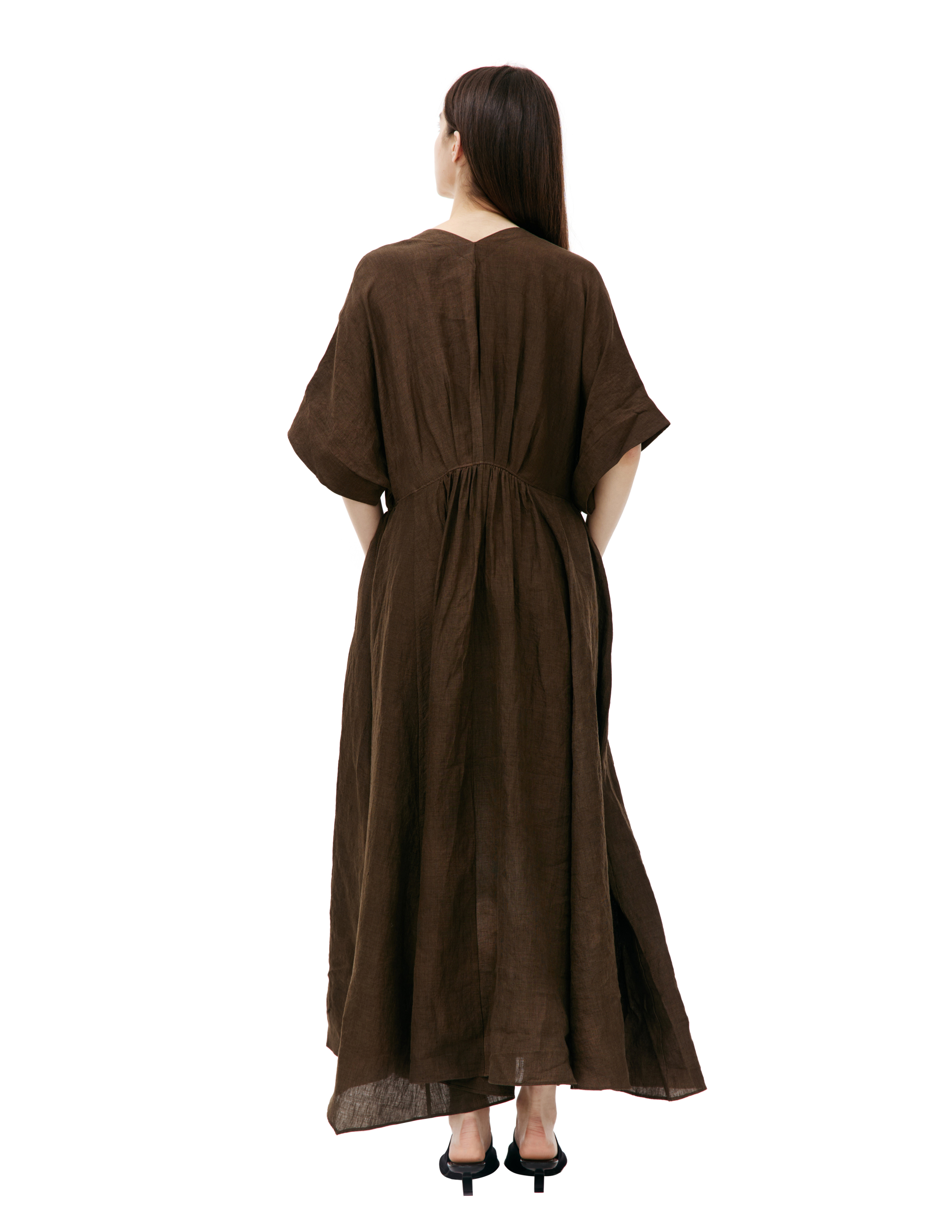 Shop Ziggy Chen Brown Linen Dress