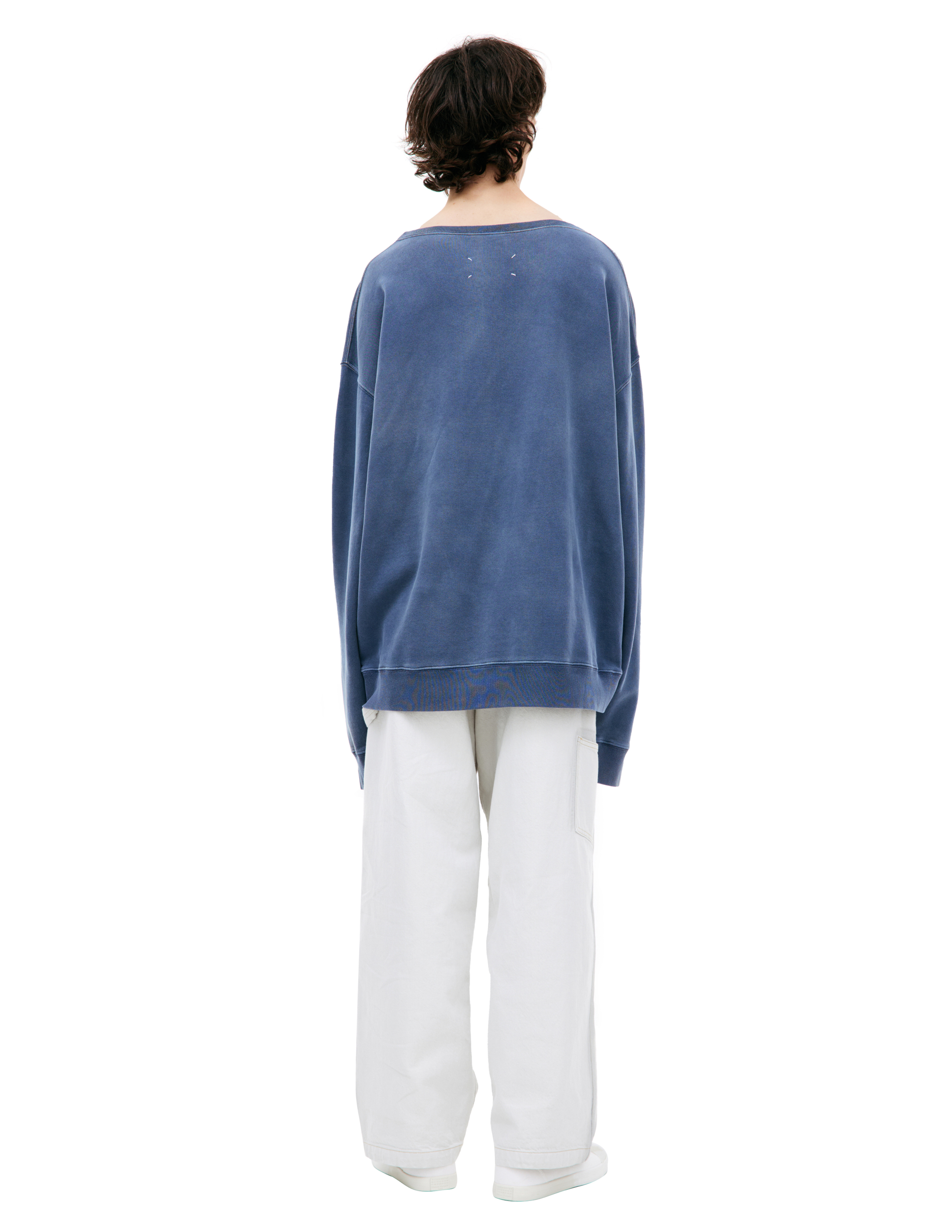 Shop Maison Margiela Blue Patch Sweatshirt