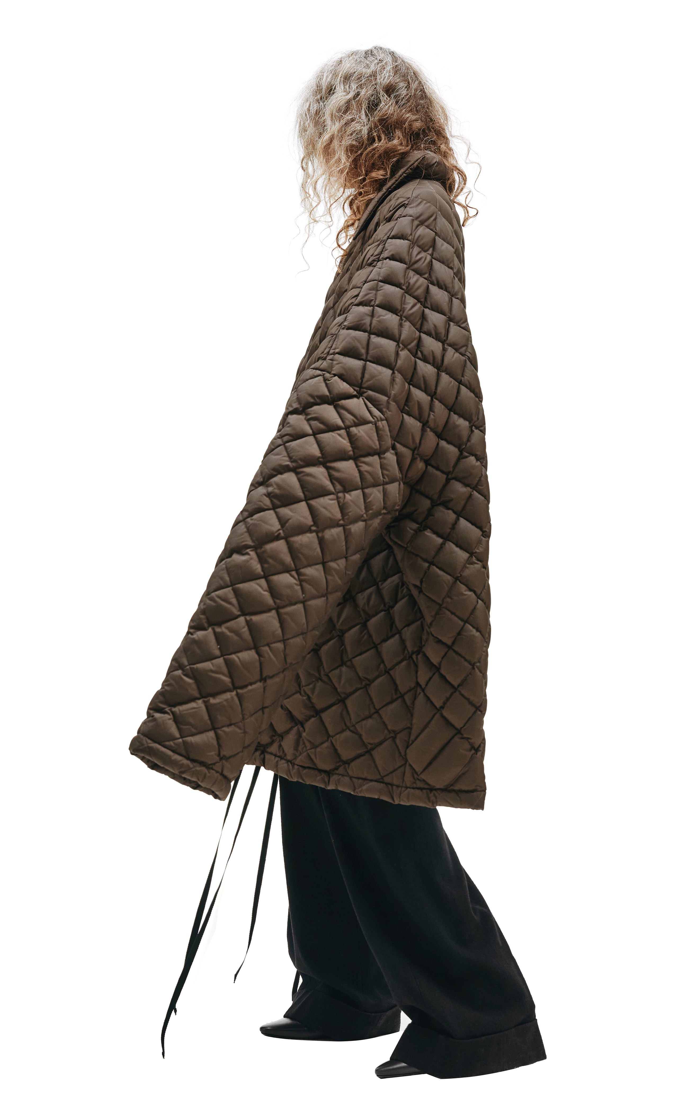 Buy Raf Simons men oversized quilted jacket in brown for $3,441