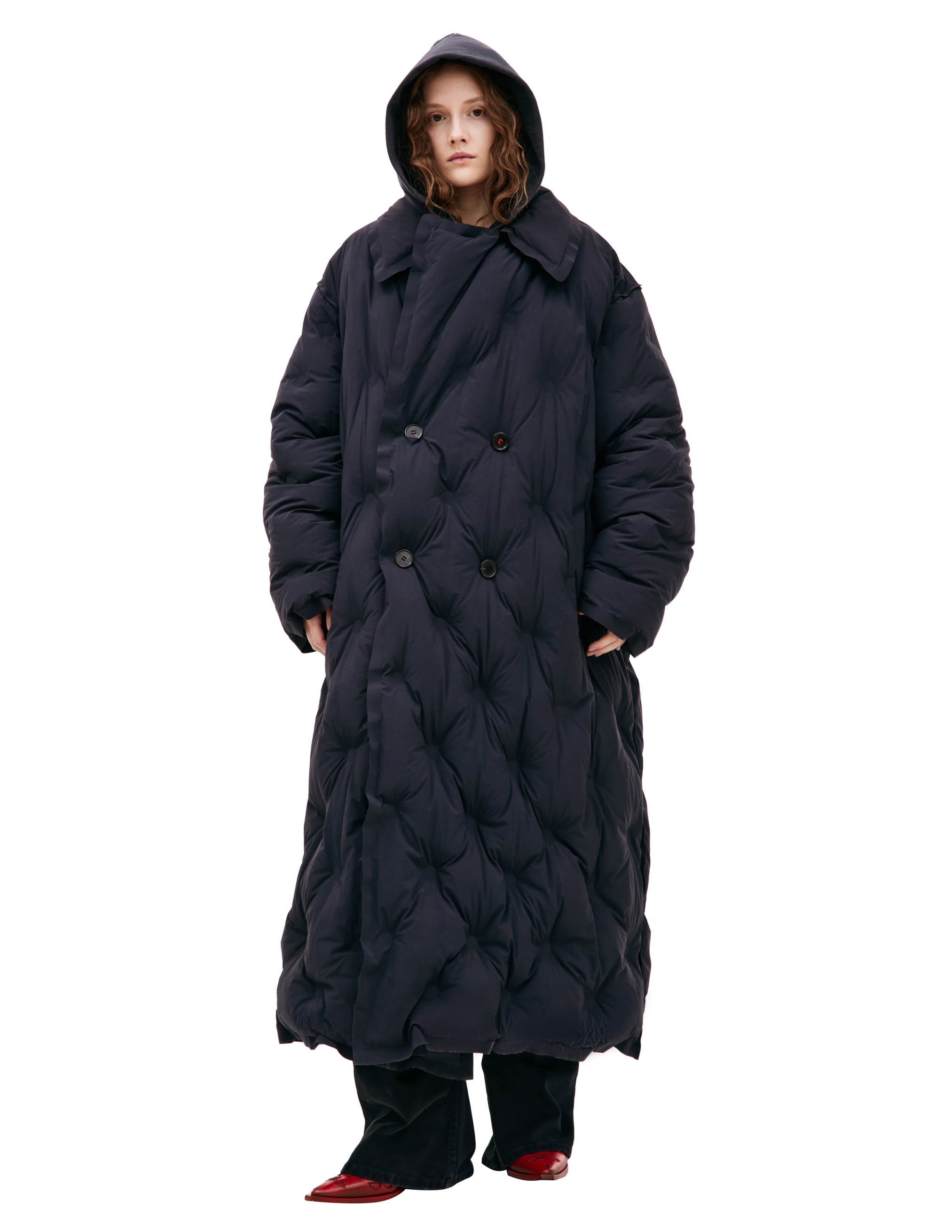 Maison Margiela Navy Blue Button Down Jacket In Navy Blue