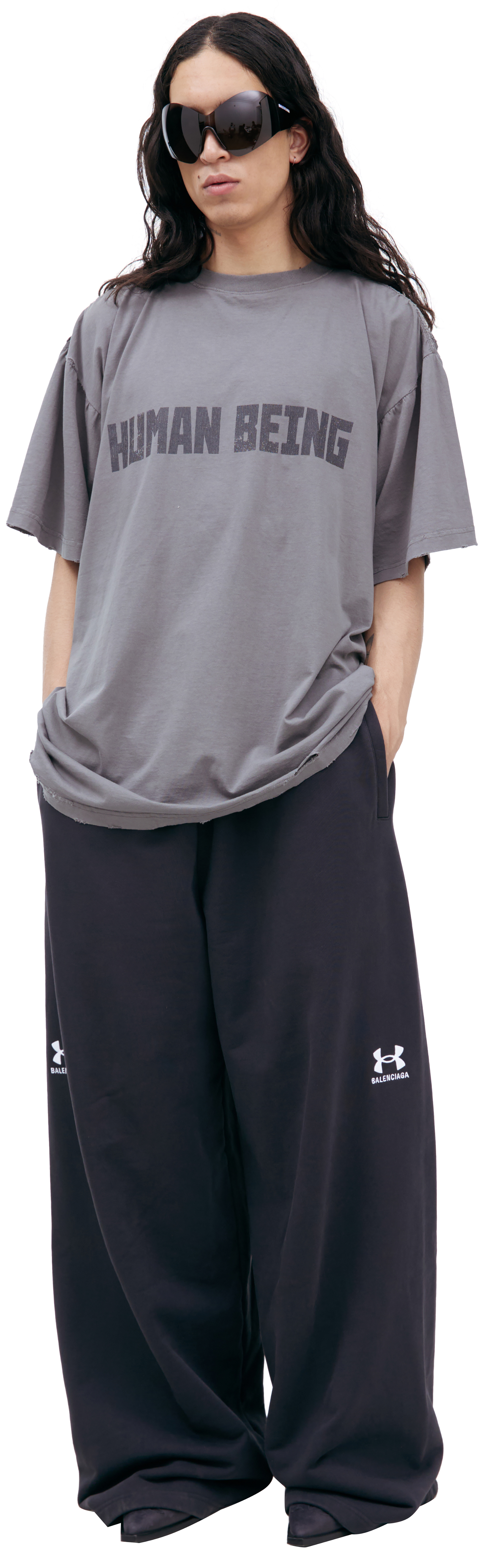 BALENCIAGA Human Being ヒューマンビーイング Tシャツ Balenciaga Human Being T-shirt | Grey | FARFETCH