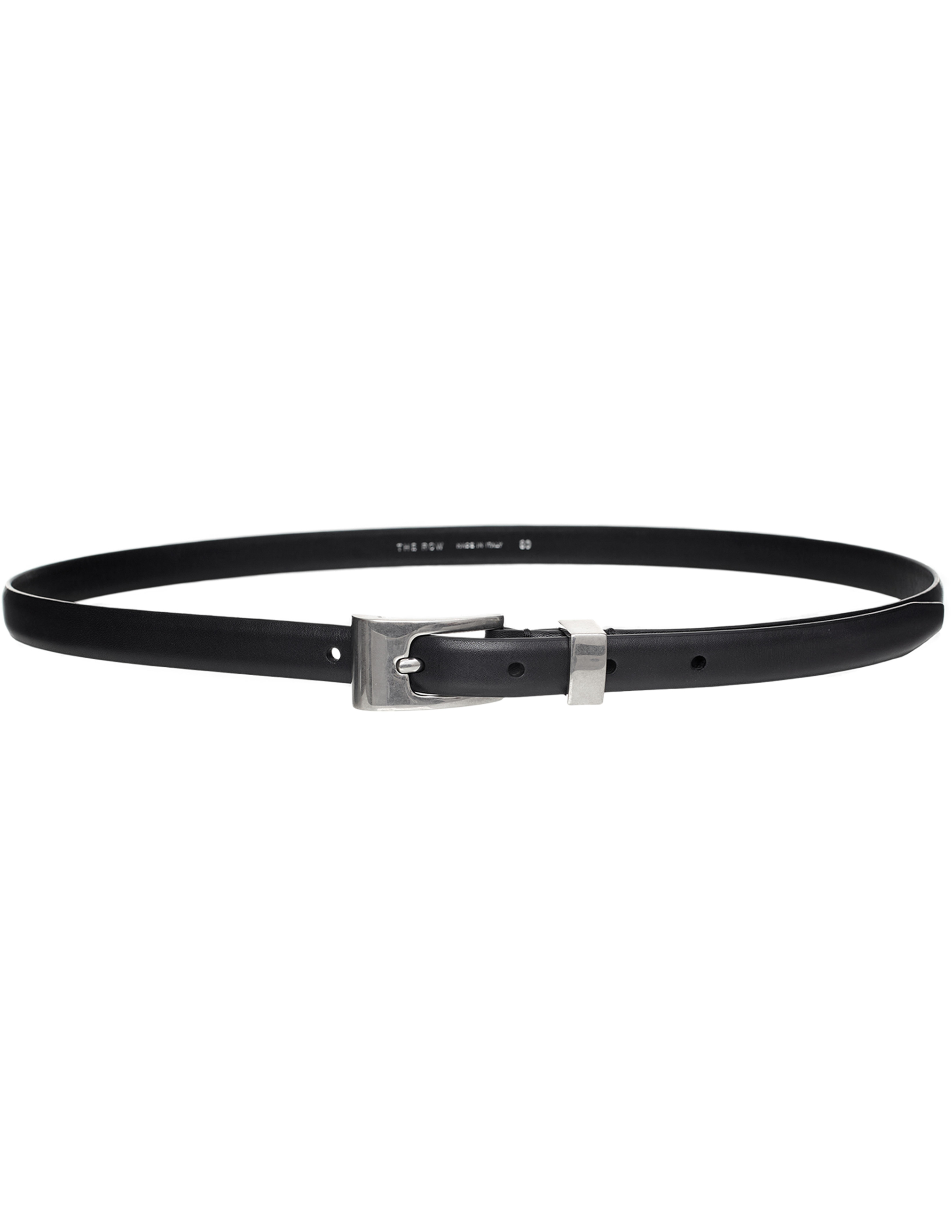 The Row Black Leather Belt In Brown
