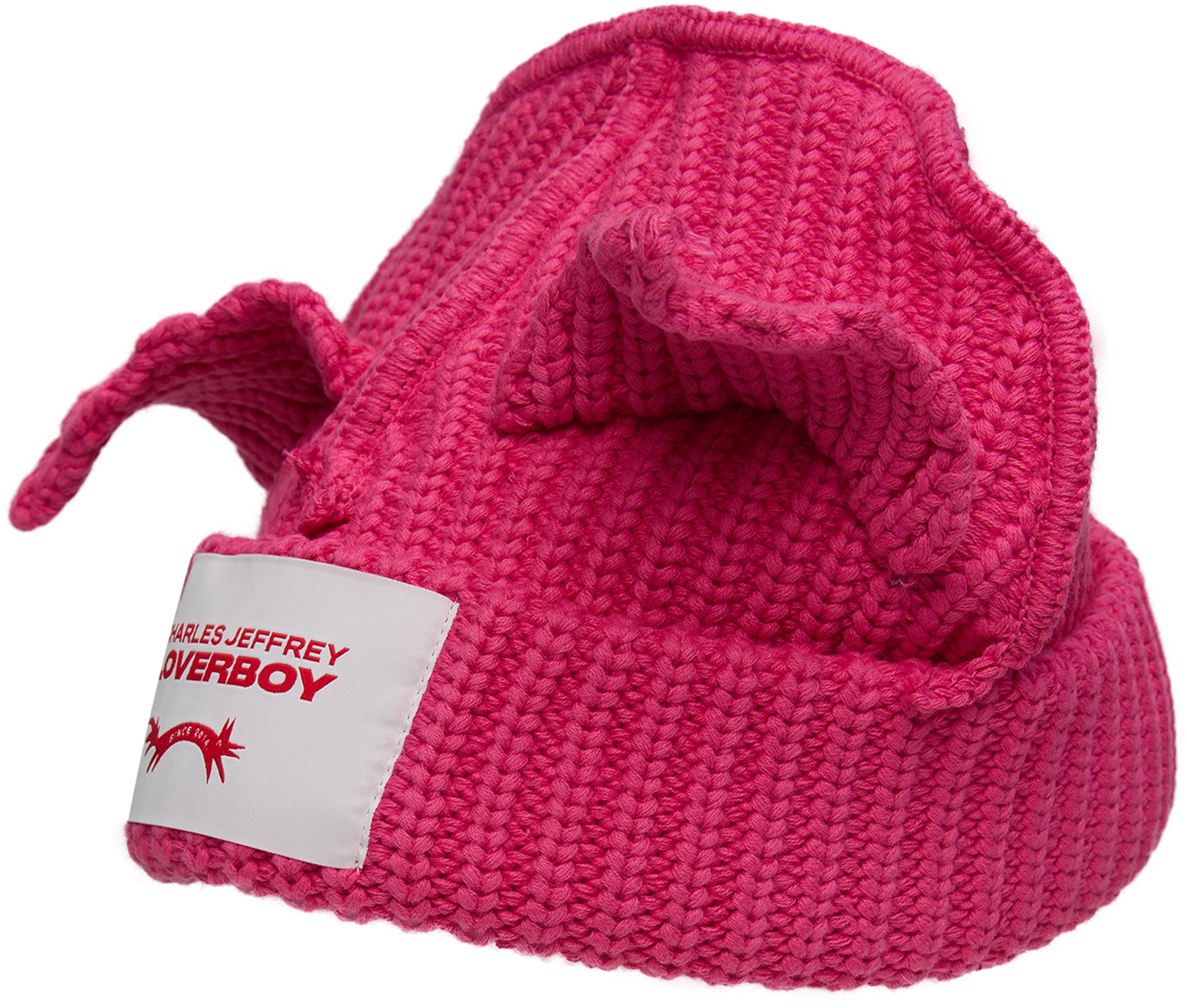 Buy CHARLES JEFFREY LOVERBOY women pink beanie with a patch for