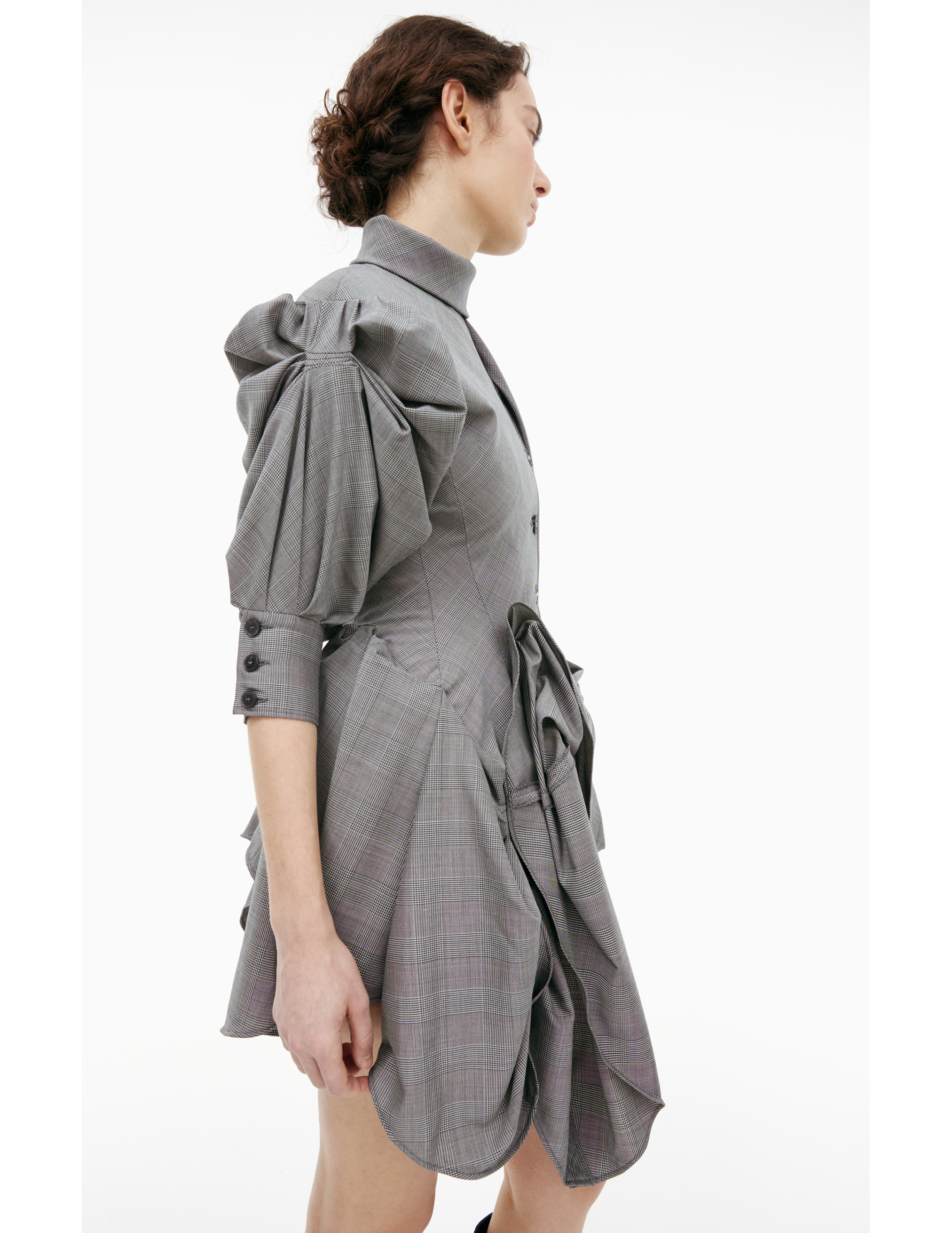 Enfants Riches Deprimes Wool Plaid Dress In Grey