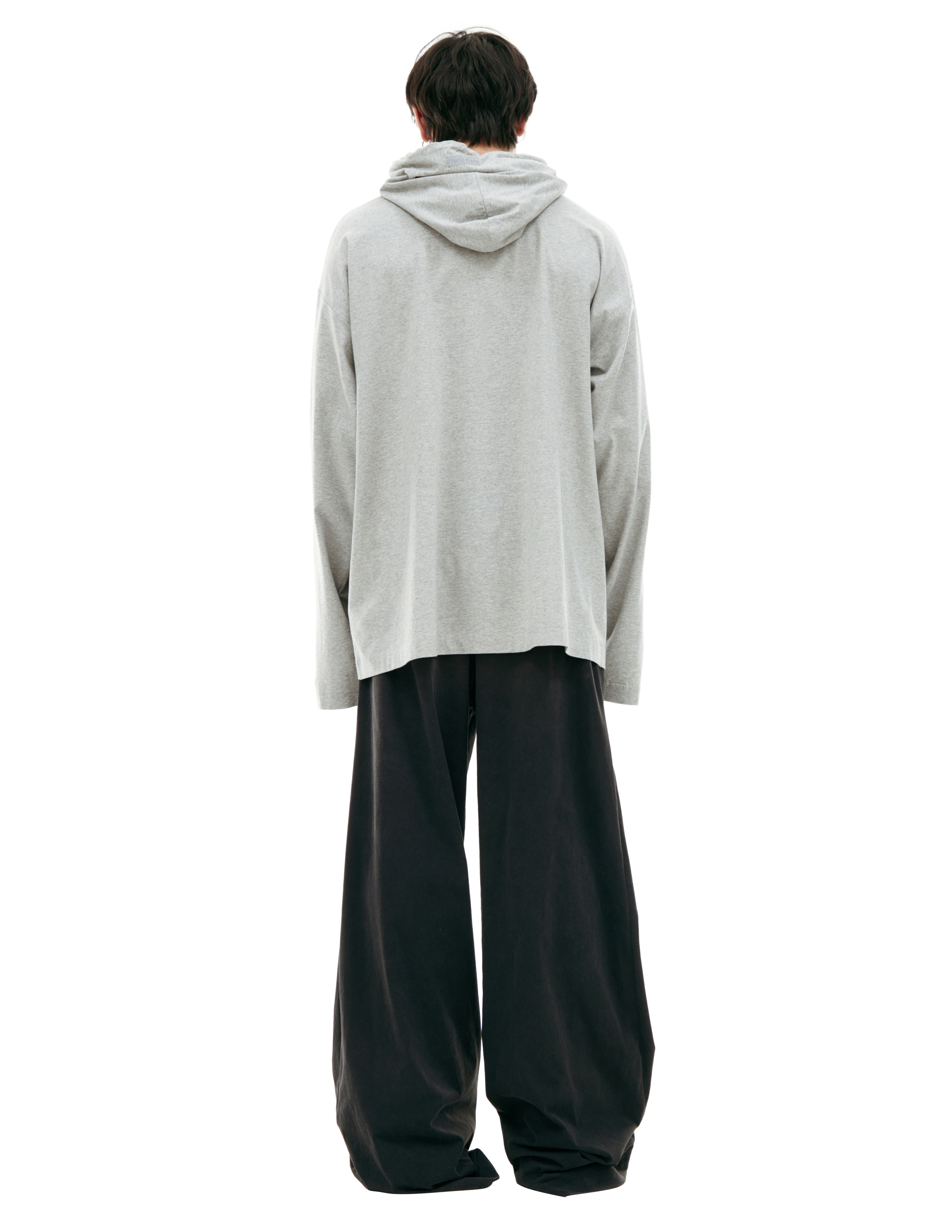 Vetements Grey Print Hoodie In Grey
