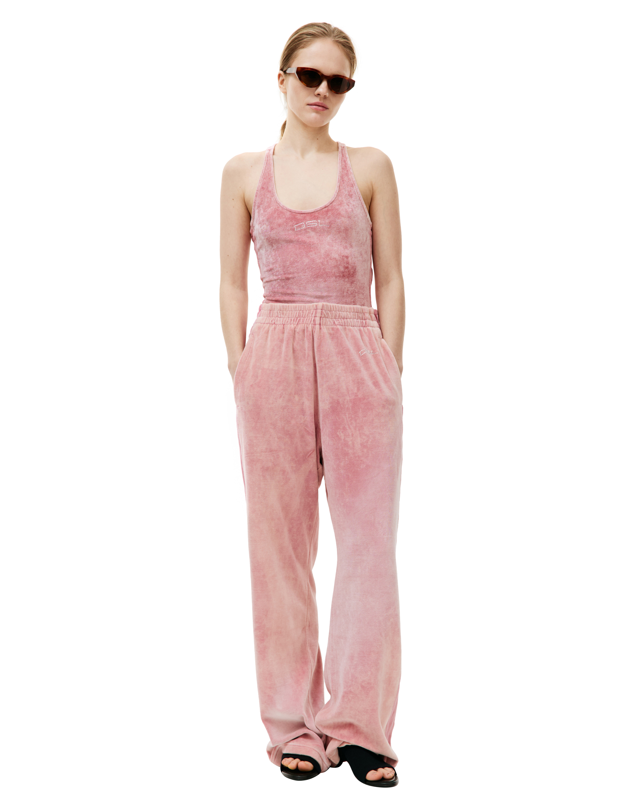 Shop Diesel T-vately Velour Bodysuit In Pink