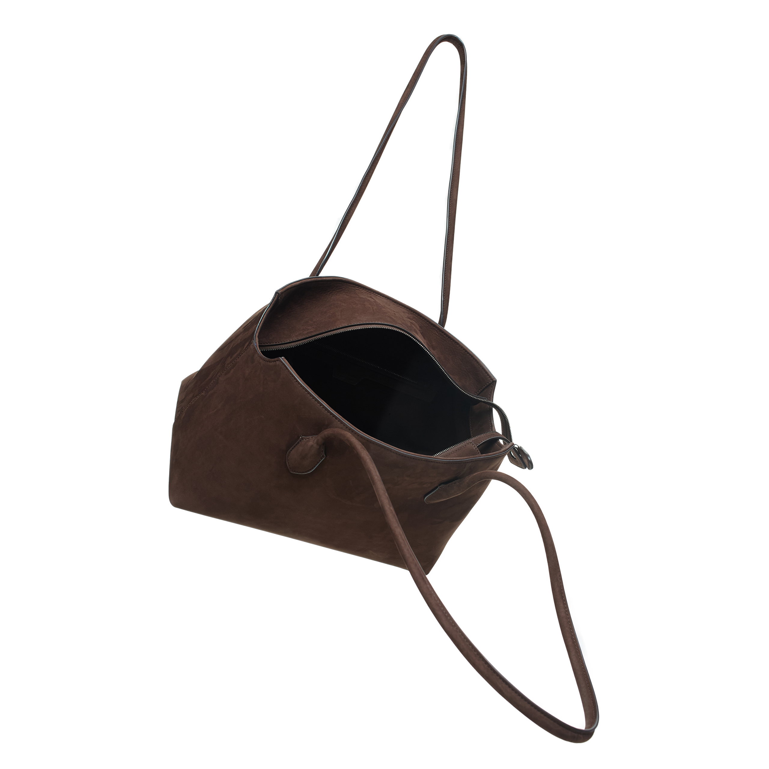 The Row Leather Bag Terrasse In Dark Brown