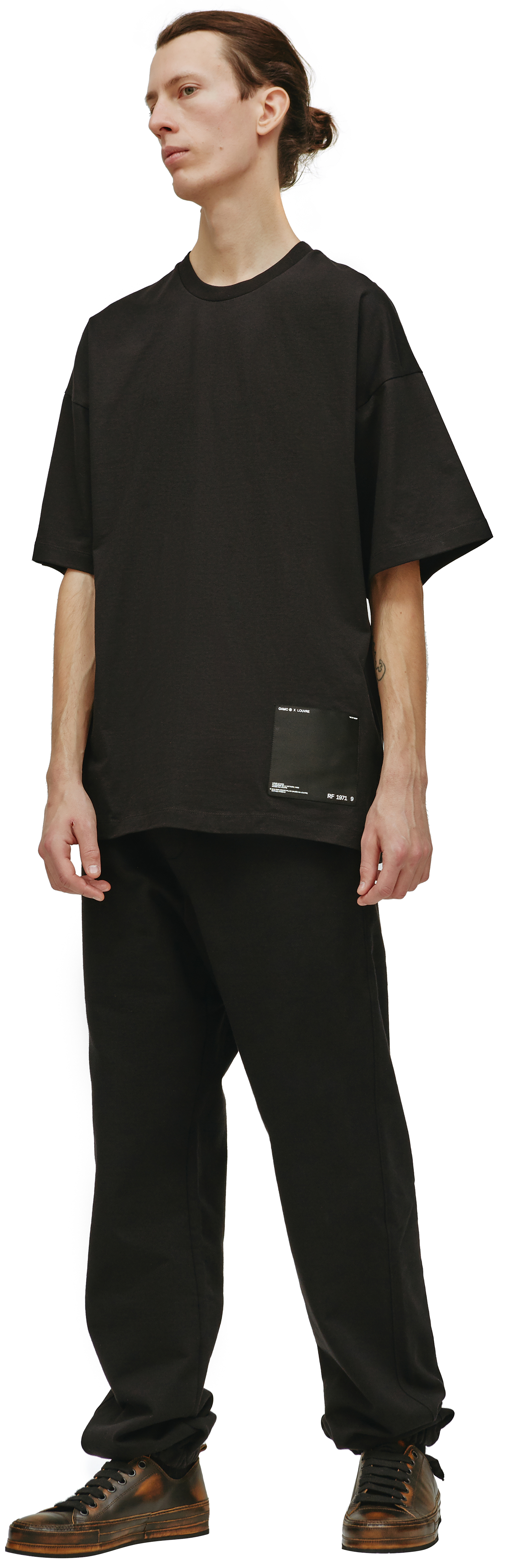 Buy OAMC men black oamc x louvre patch t-shirt for $284 online on