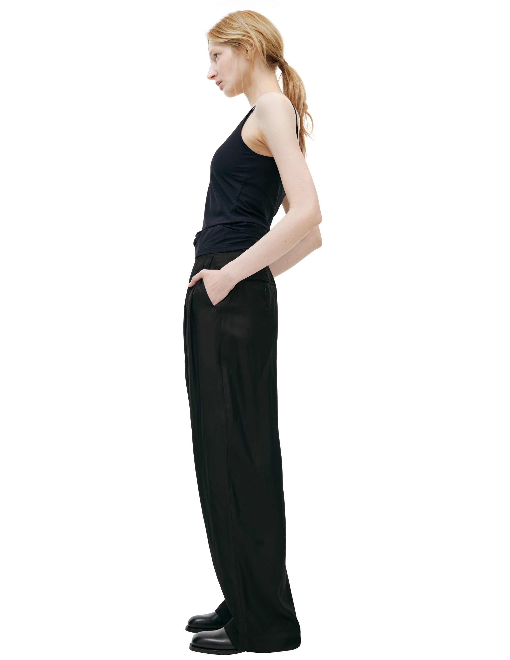 Jil Sander V-neck Spaghetti-strap Top In Black