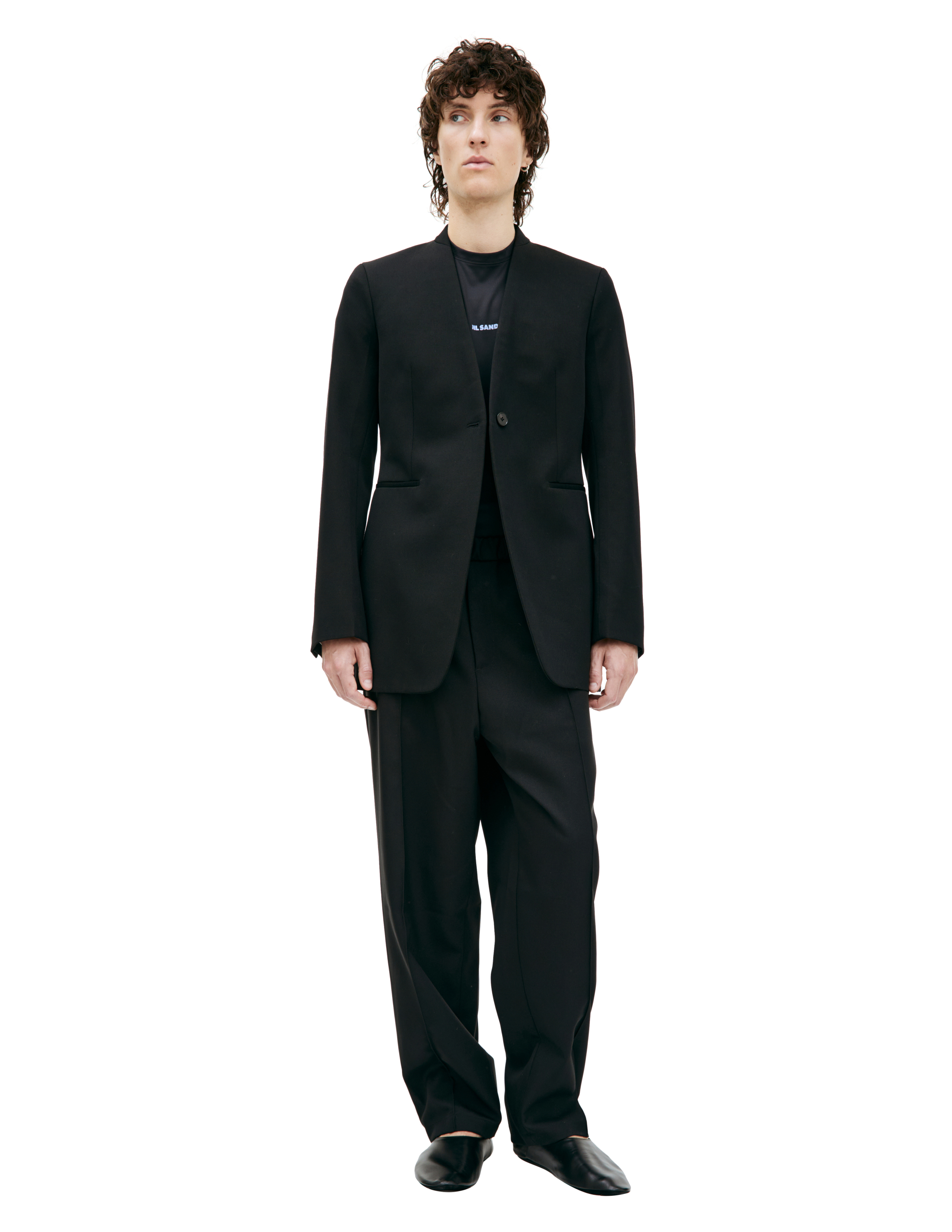 Jil Sander Wool Blazer With One Button In Black
