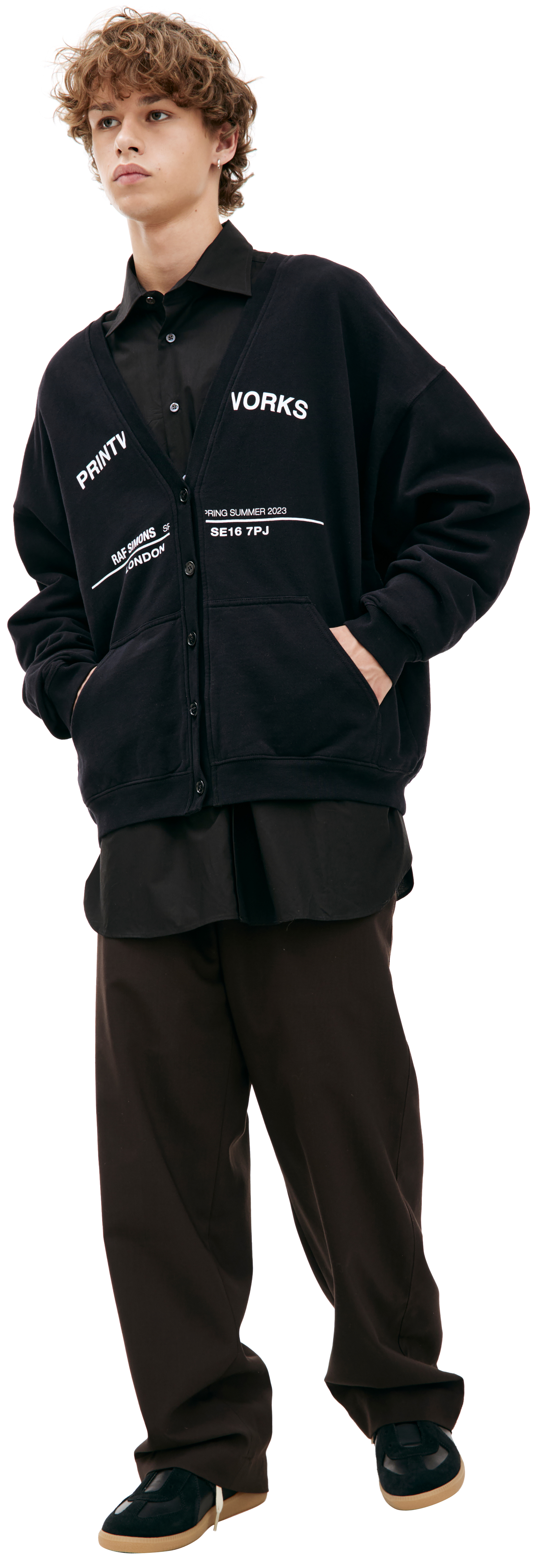 w*u様 RAF SIMONS Bomber Cardigan Jacket S Raf Simons Women's Bomber Cardigan Jacket in Black Raf Simons