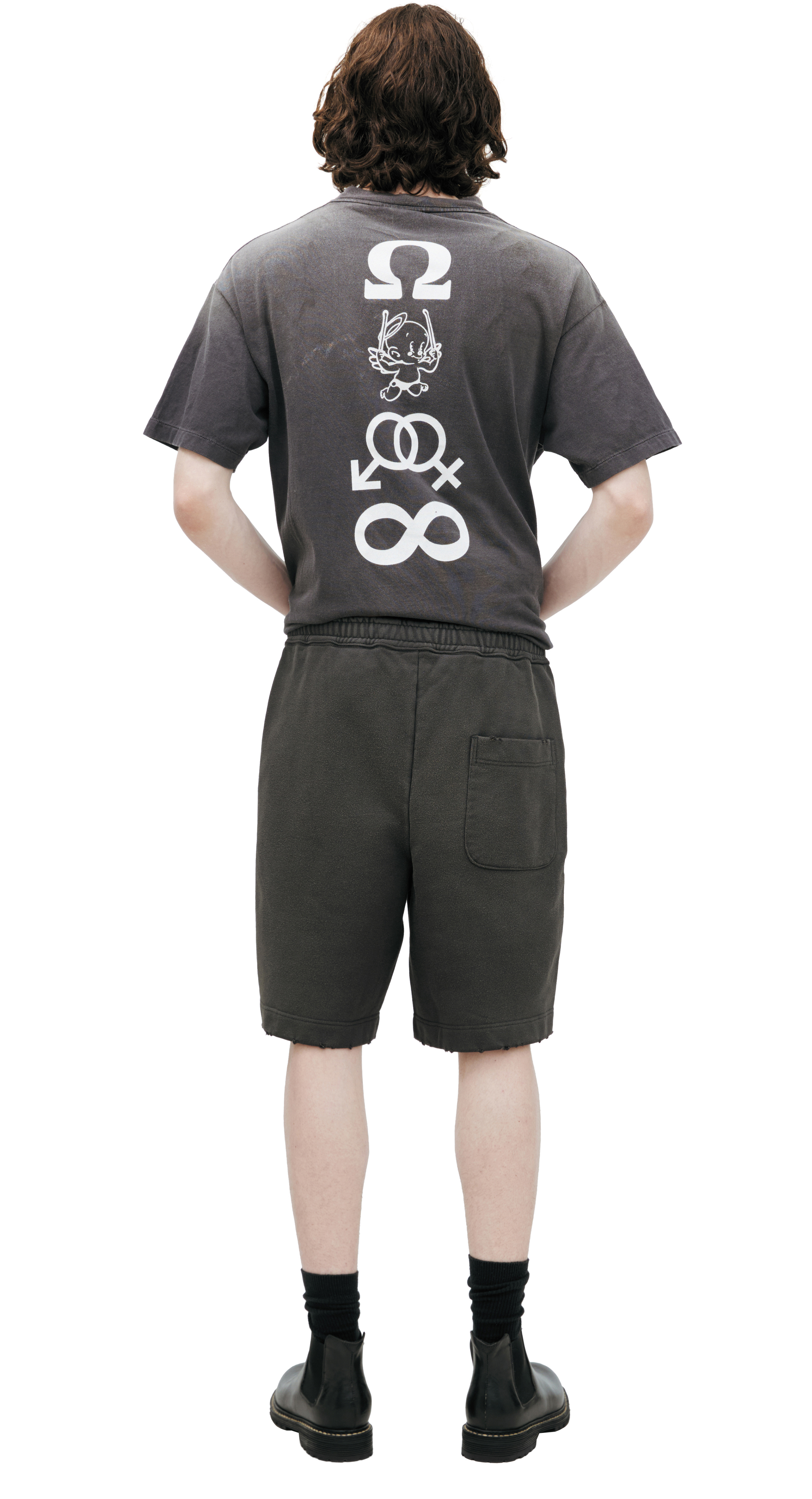 ミハラヤスヒロCotton Satin Shorts BLACK38 Maison MIHARA YASUHIRO