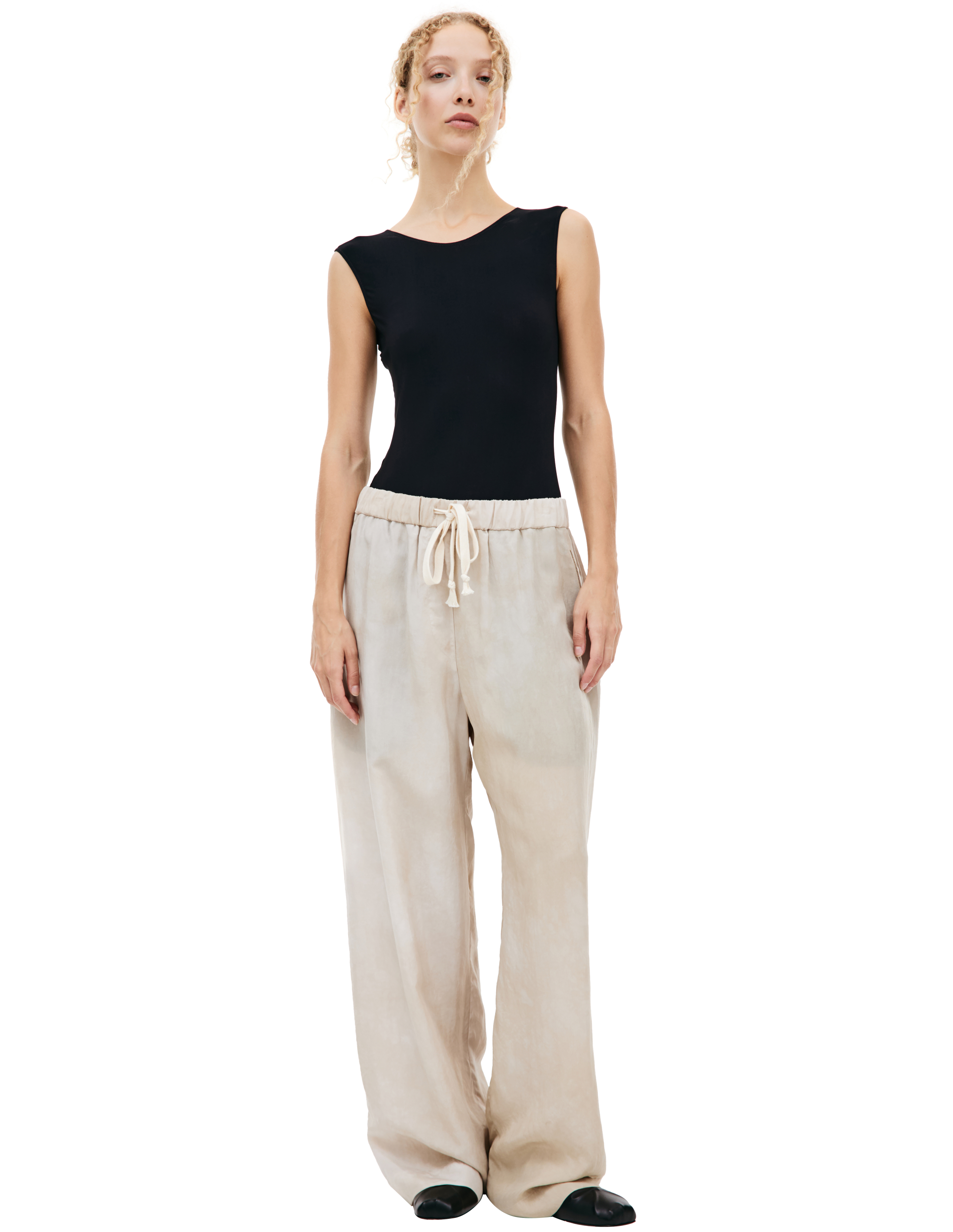 Shop Ziggy Chen Stright Leg Trousers In Beige