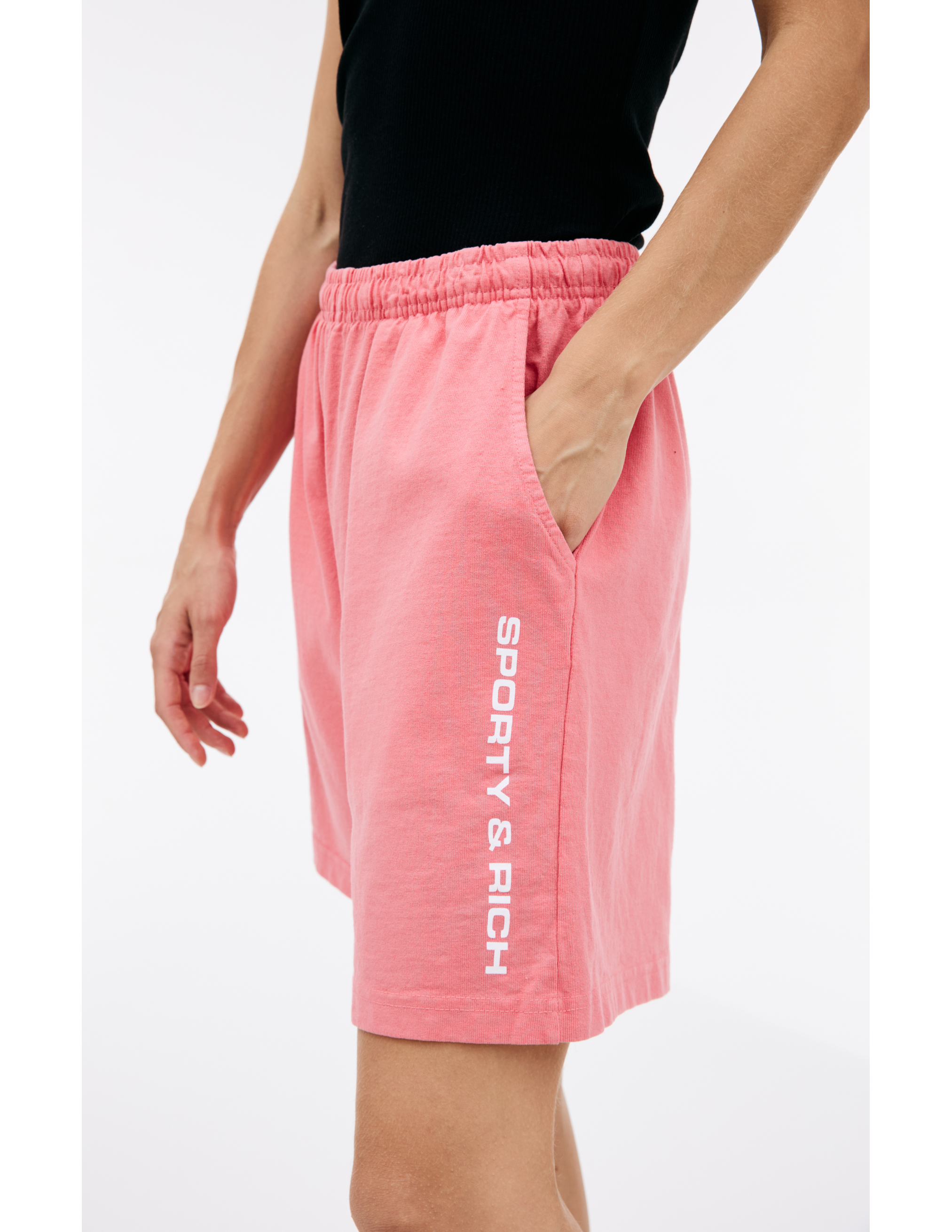 Shop Sporty And Rich Logo Cotton Shorts In Pink