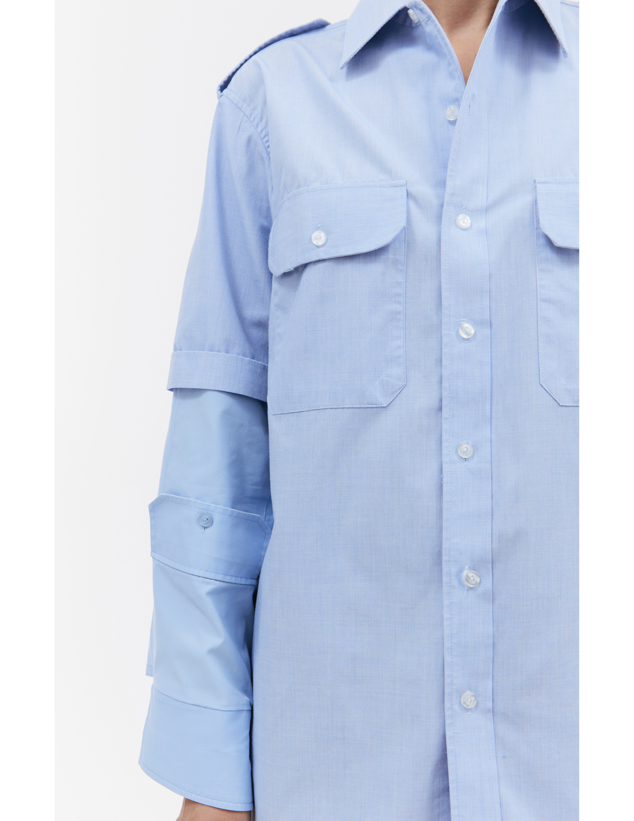 Shop Prototypes Layered Longsleeve Shirt In Blue