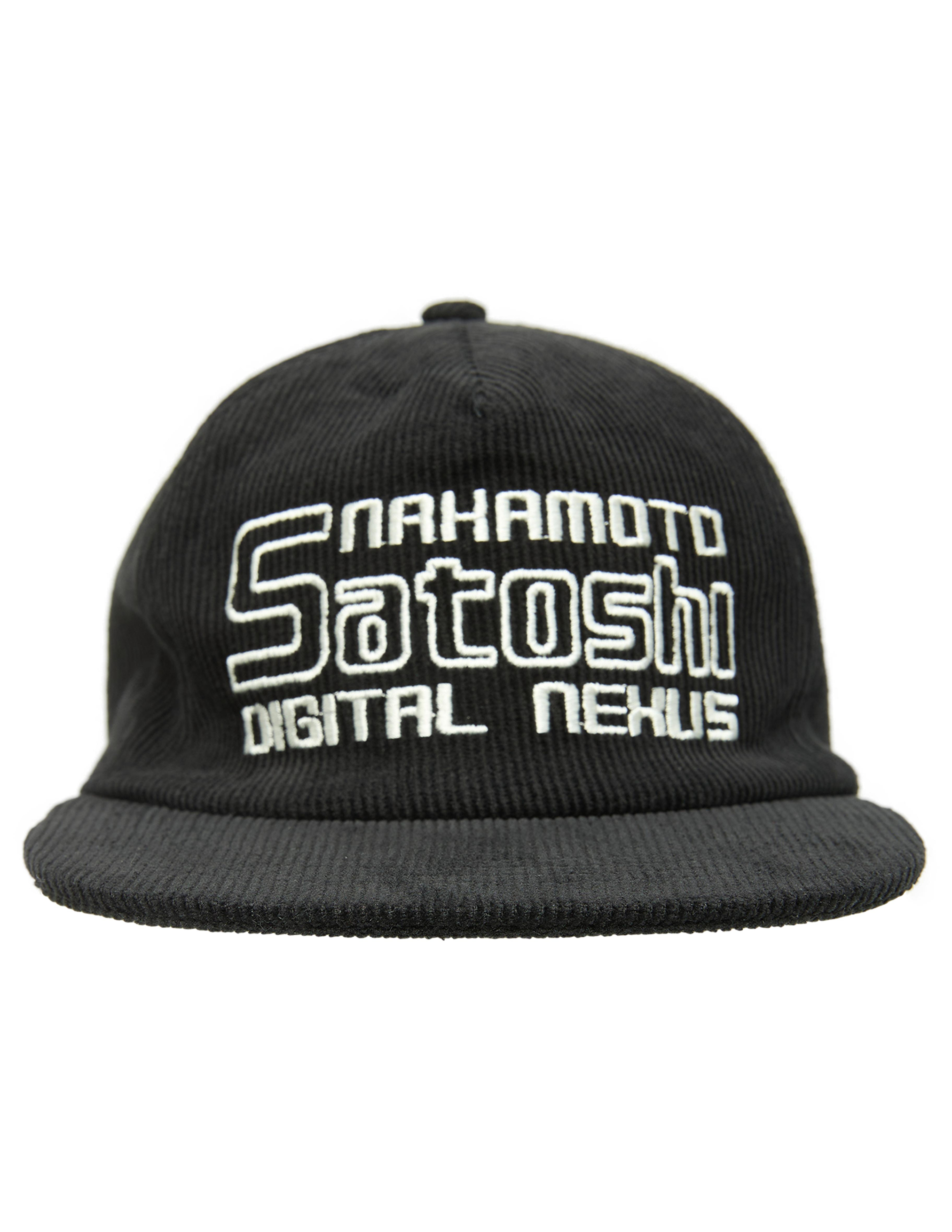 SATOSHI NAKAMOTO EMBROIDERED CORDUROY CAP 