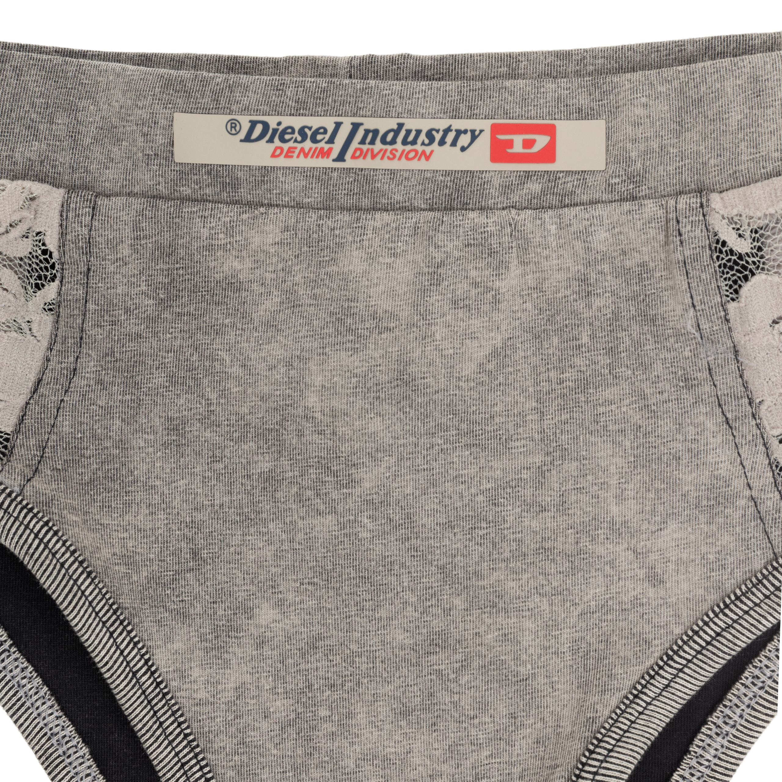 Diesel Lace Brief Ufpn-denim-lace-bikini In Grey