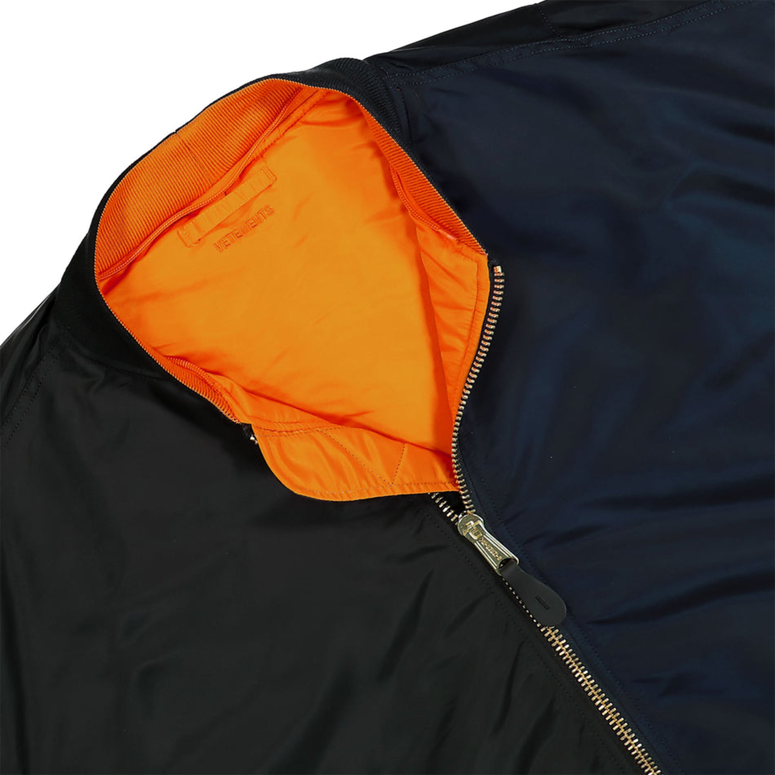 Vetements Split Hooded Bomber Jacket In Black